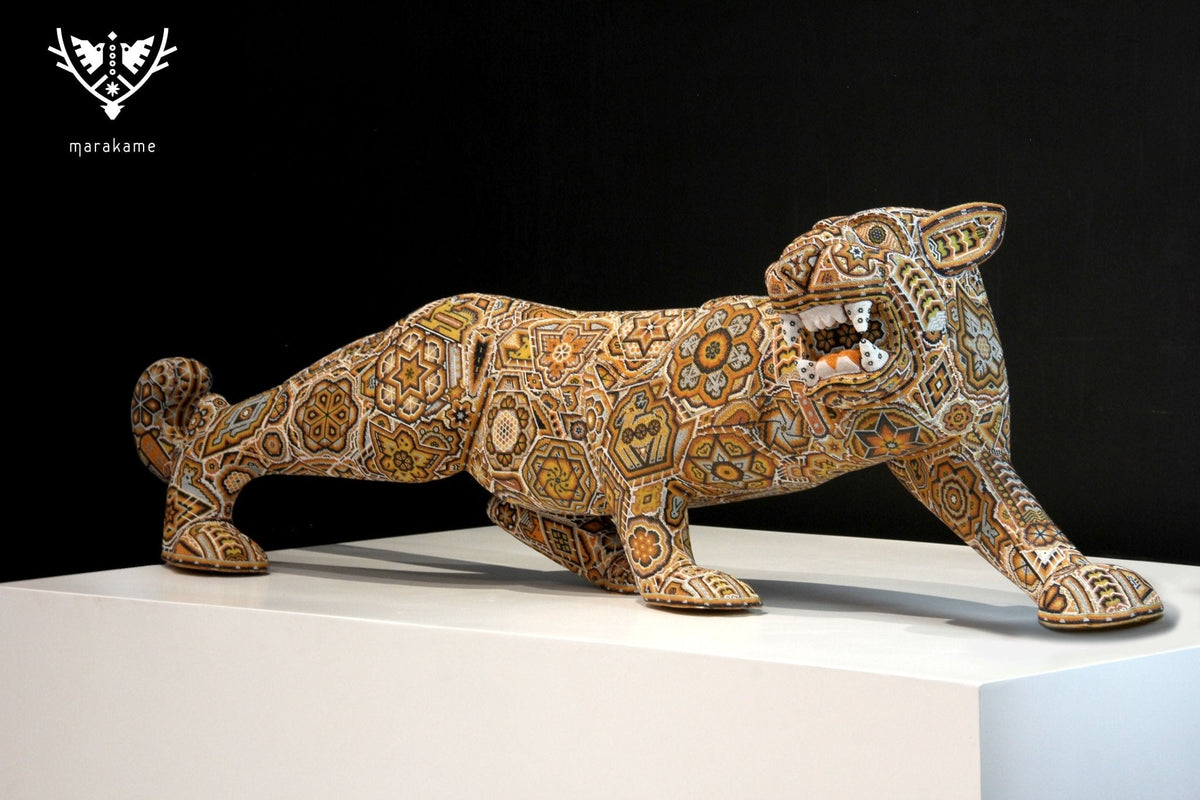 Escultura Arte Huichol - Jaguar - Maye - Arte Huichol - Marakame