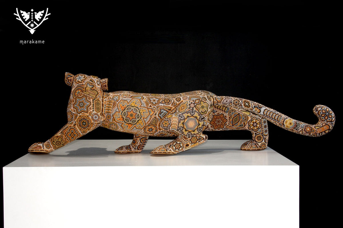 Escultura Arte Huichol - Jaguar - Maye - Arte Huichol - Marakame
