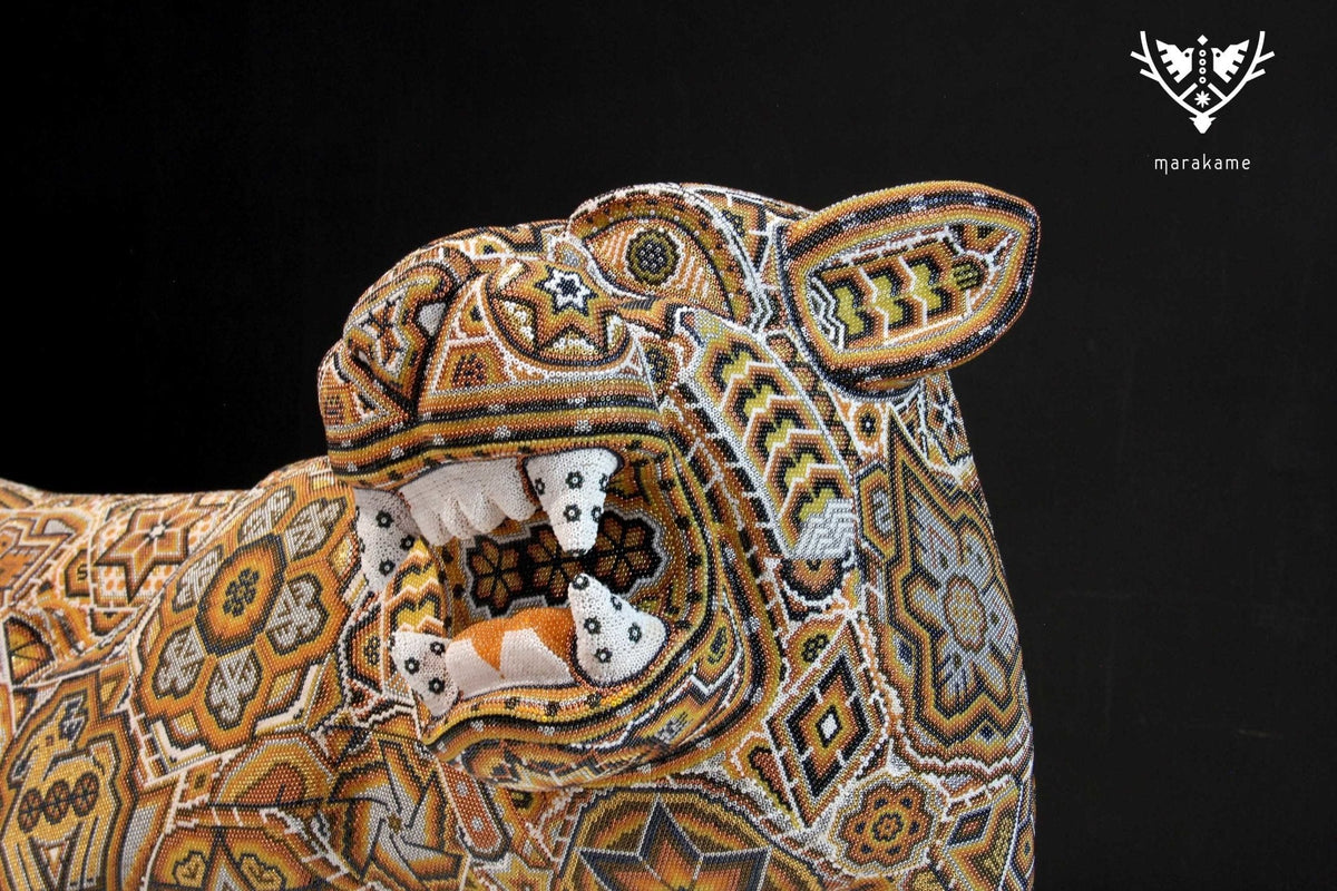 Escultura Arte Huichol - Jaguar - Maye - Arte Huichol - Marakame
