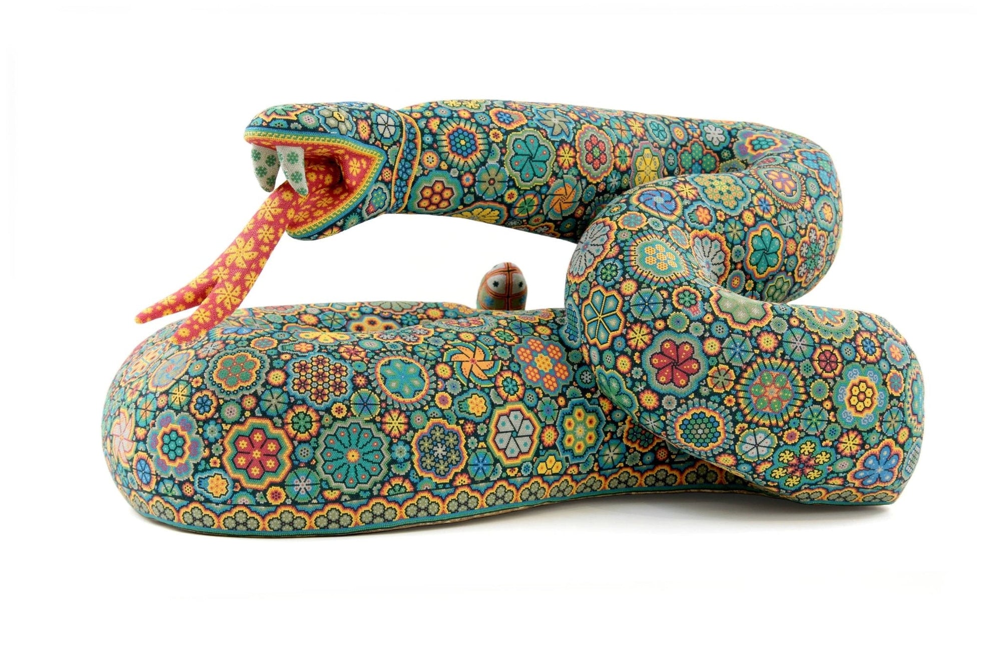 Escultura Arte Huichol - Serpiente - Raie - Arte Huichol - Marakame