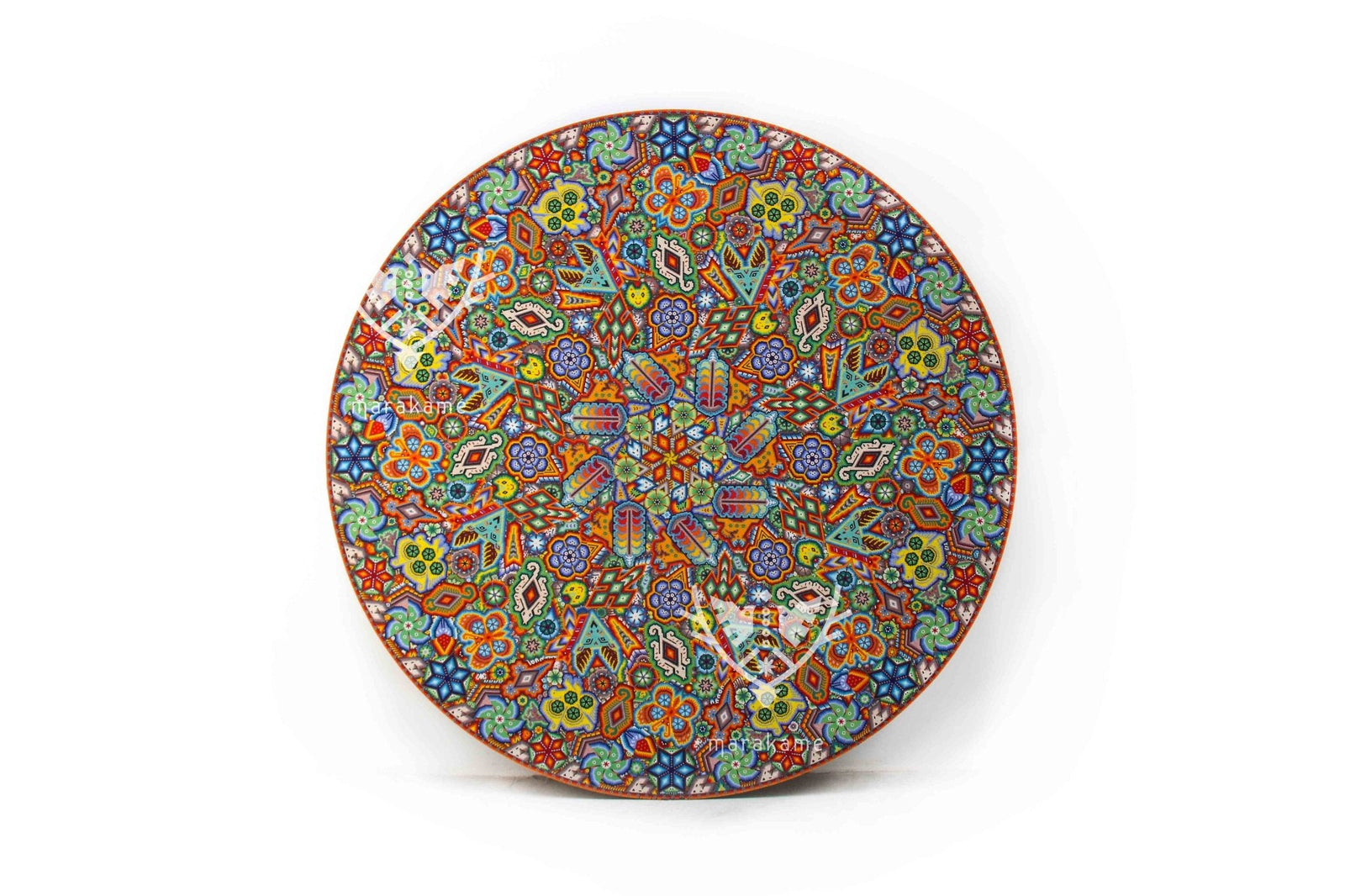 Nierika de Chaquira Circulo Huichol - Hikuri Nierikayari - 120 cm. - Arte Huichol - Marakame