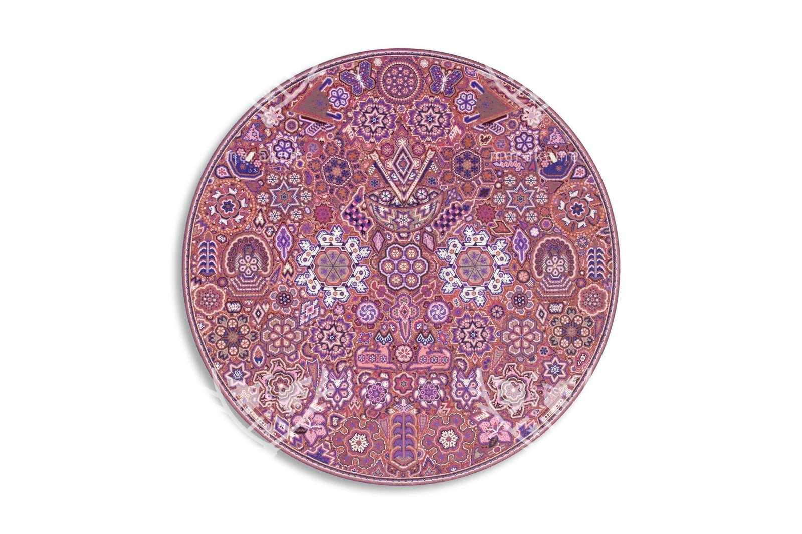 Nierika de Chaquira Círculo Huichol - Jícara sagrada en el reino de Wirikuta - 120 cm. - Arte Huichol - Marakame