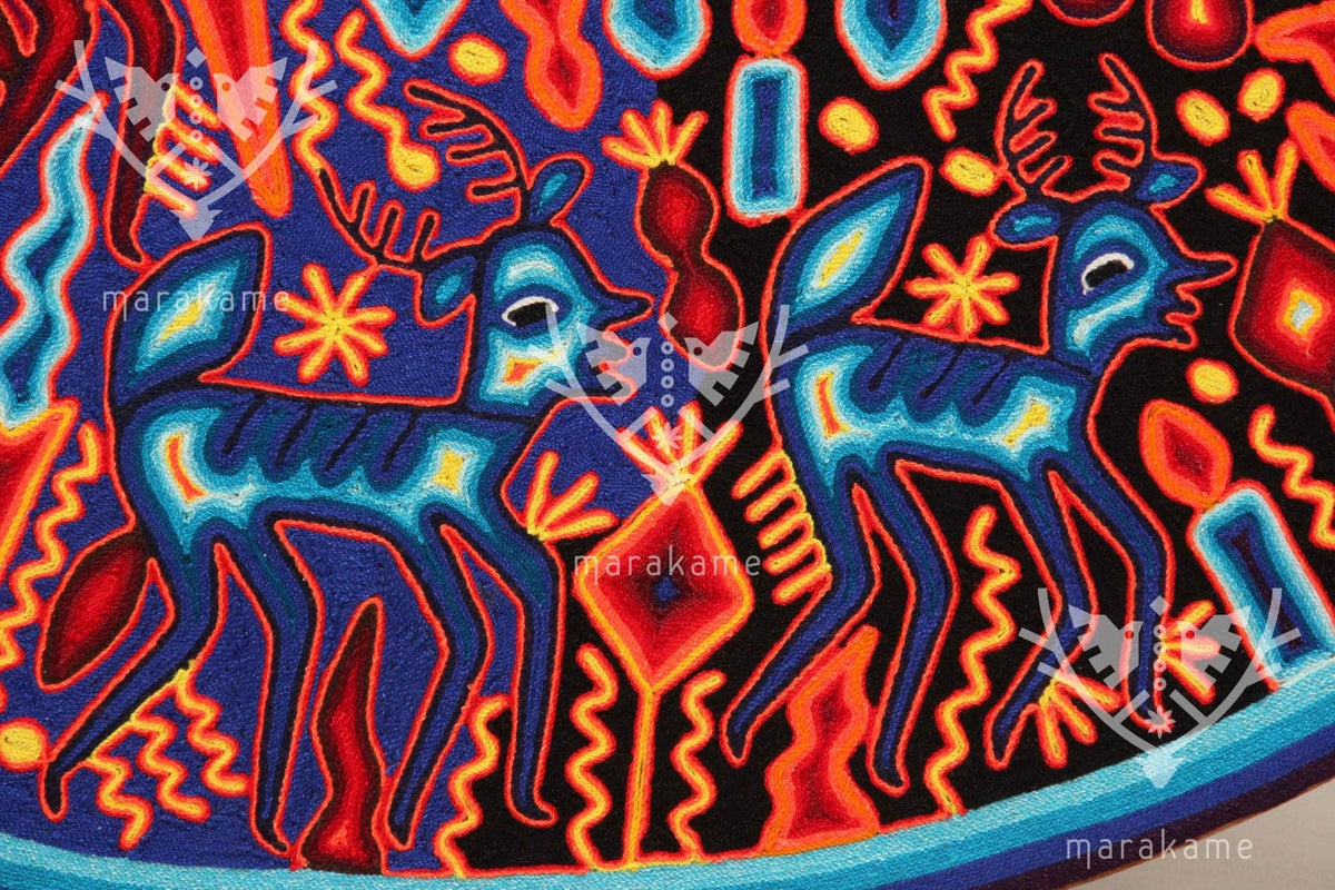 Nierika de Chaquira Circulo Huichol - Tutu huyeyari - 120 cm. - Arte Huichol - Marakame