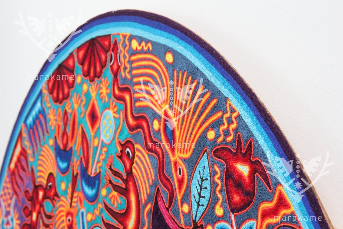 Nierika de Chaquira Circulo Huichol - Tutu huyeyari - 120 cm. - Arte Huichol - Marakame