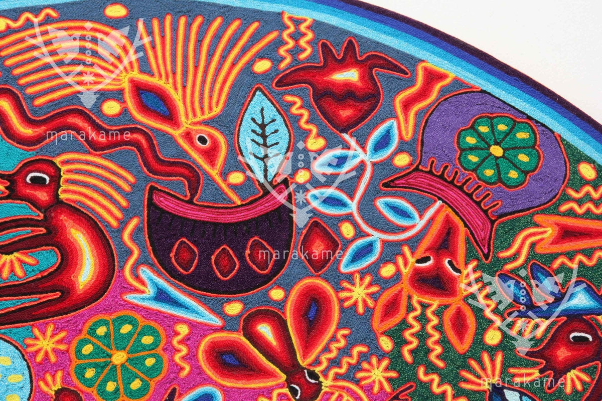 Nierika de Chaquira Circulo Huichol - Tutu huyeyari - 120 cm. - Arte Huichol - Marakame