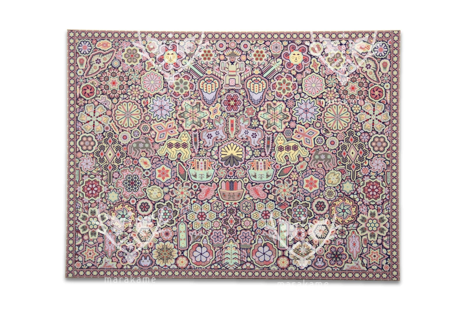 Nierika de Chaquira Cuadro Huichol - Ofrenda sagrada - 120 x 90 cm. - Arte Huichol - Marakame