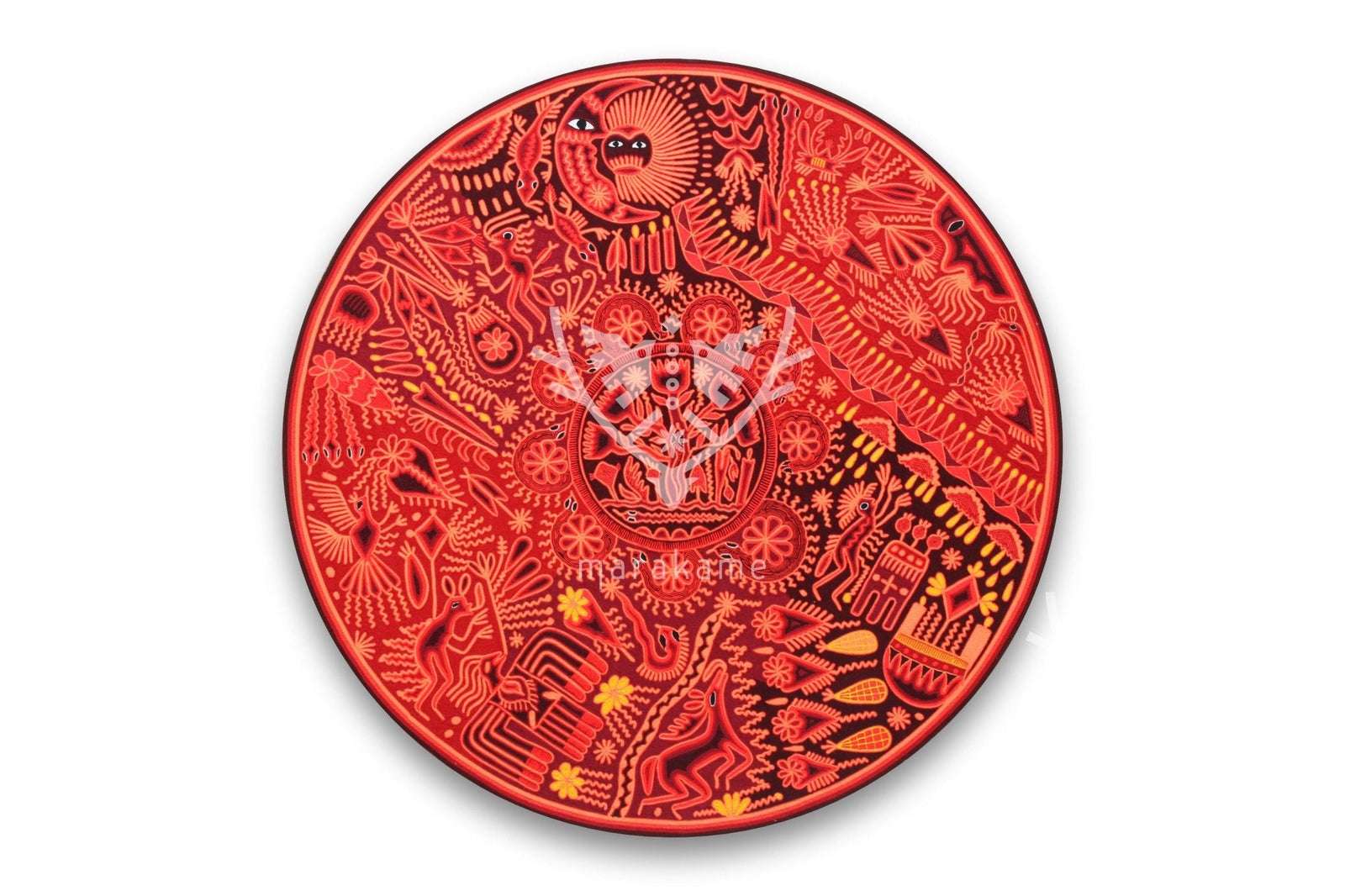 Nierika de Estambre Círculo Huichol - El camino del Kieri - 120 cm. - Arte Huichol - Marakame