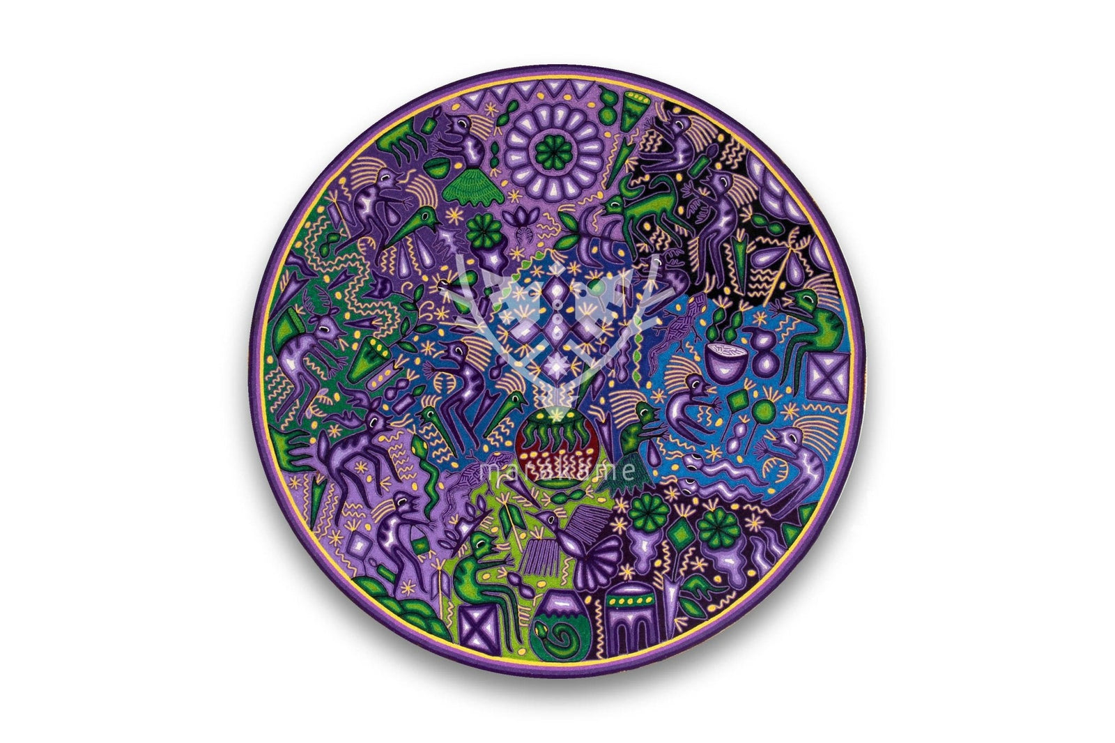 Nierika de Estambre Círculo Huichol - Wexik+a nierikaya - 120 cm. - Arte Huichol - Marakame