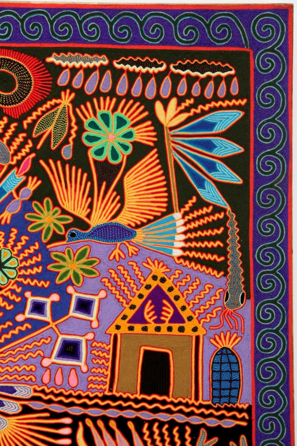 Nierika de Estambre Cuadro Huichol - Marakame - 244 x 122 cm. - Arte Huichol - Marakame