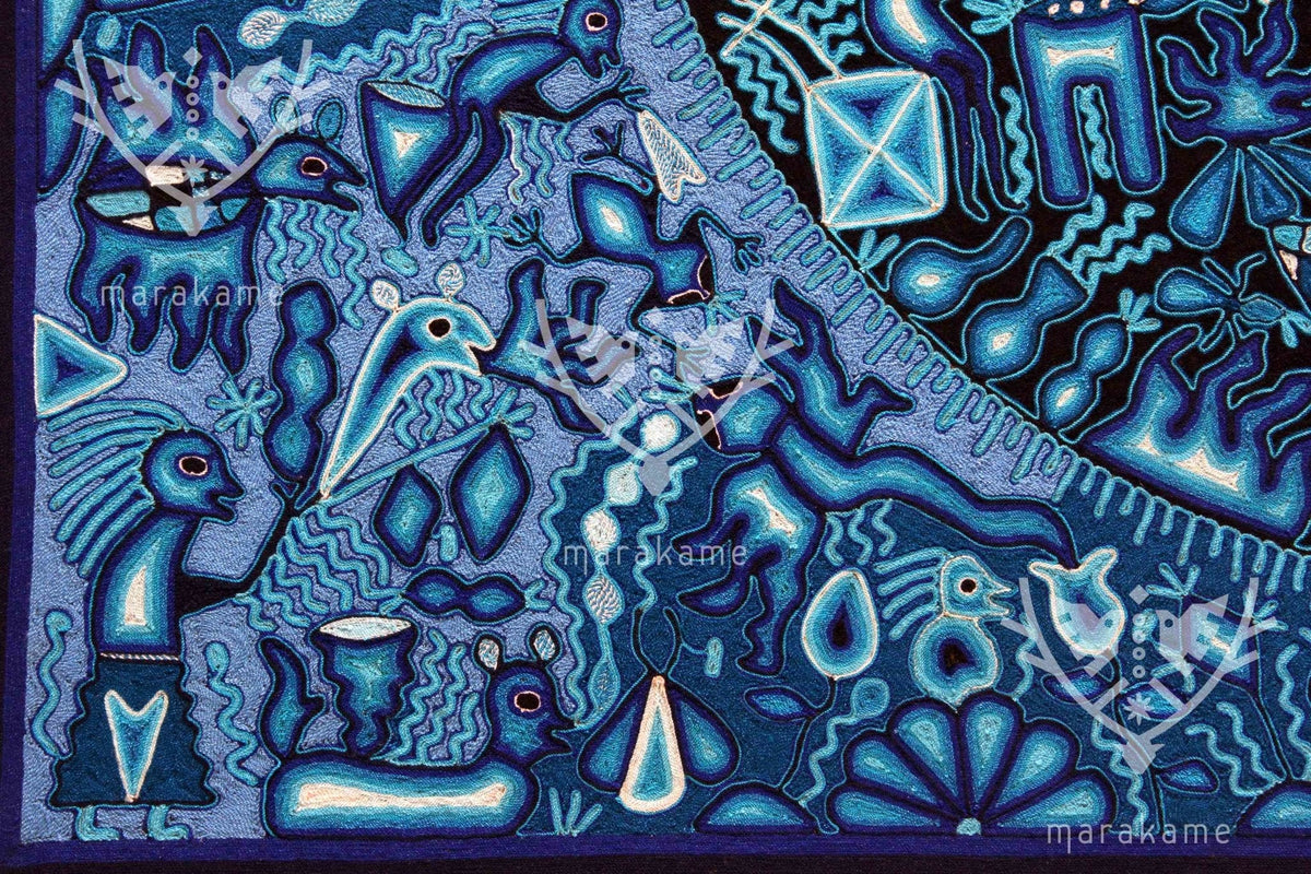 Nierika de Estambre Cuadro Huichol - Tatei Arienaka - 150 x 120 cm. - Arte Huichol - Marakame