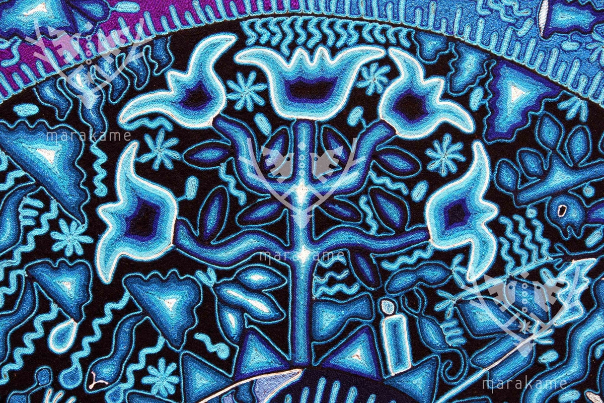 Nierika de Estambre Cuadro Huichol - Tatei Arienaka - 150 x 120 cm. - Arte Huichol - Marakame
