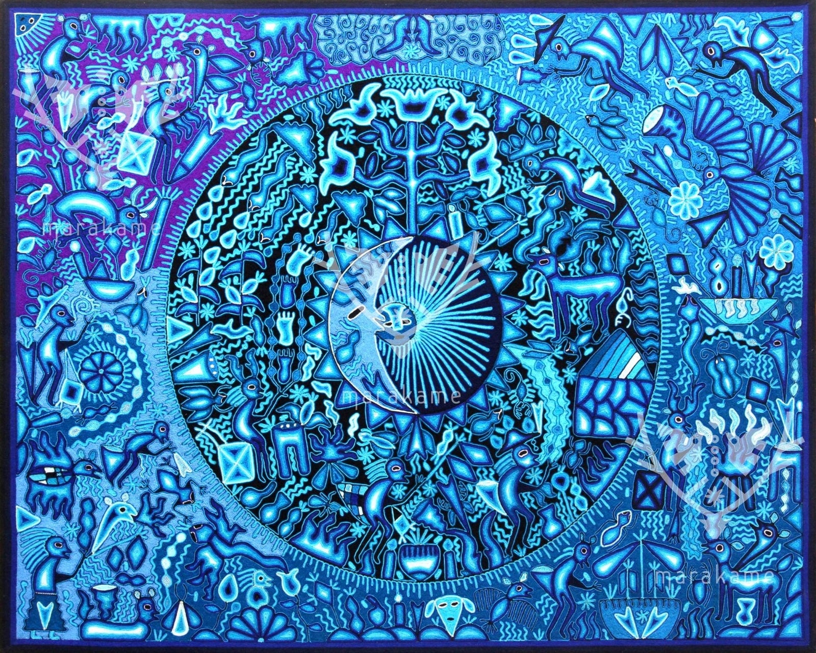 Nierika de Estambre Cuadro Huichol - Tatei Arienaka - 150 x 120 cm. - Arte Huichol - Marakame