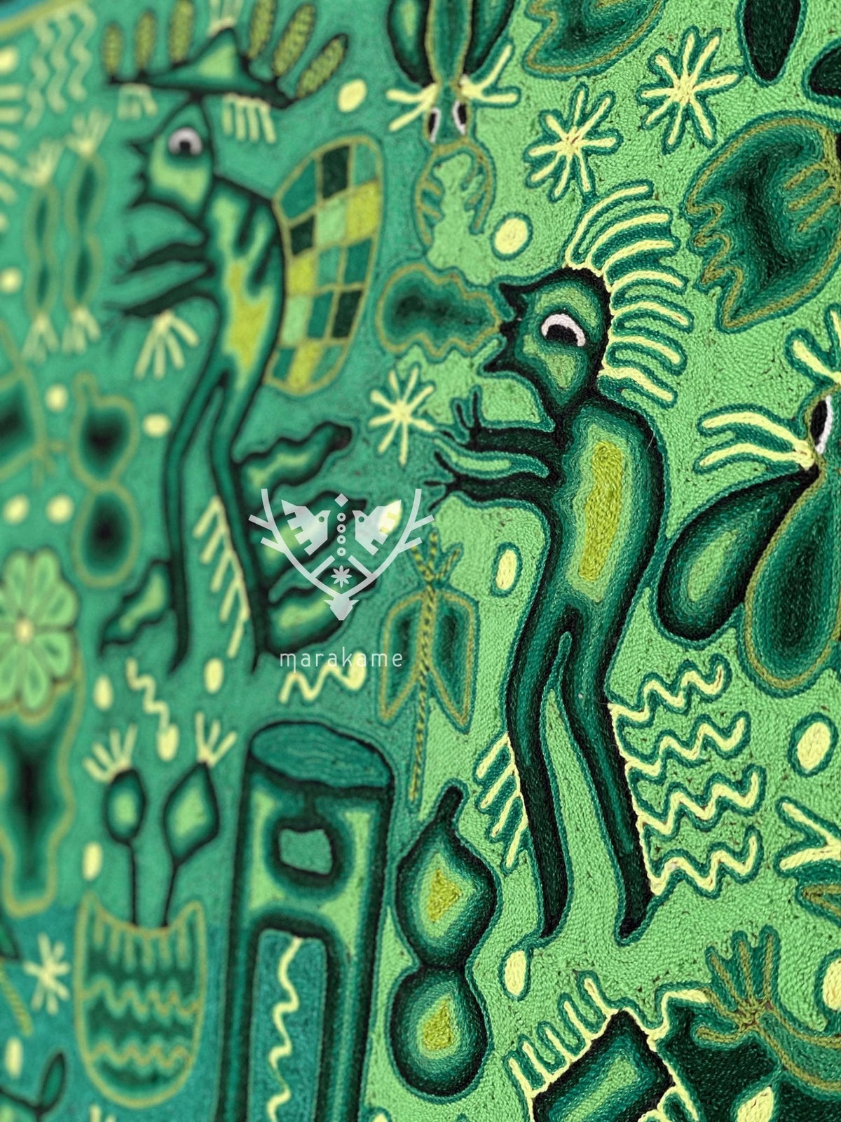 Nierika de Estambre Cuadro Huichol - Tau - 150 x 120 cm. - Arte Huichol - Marakame
