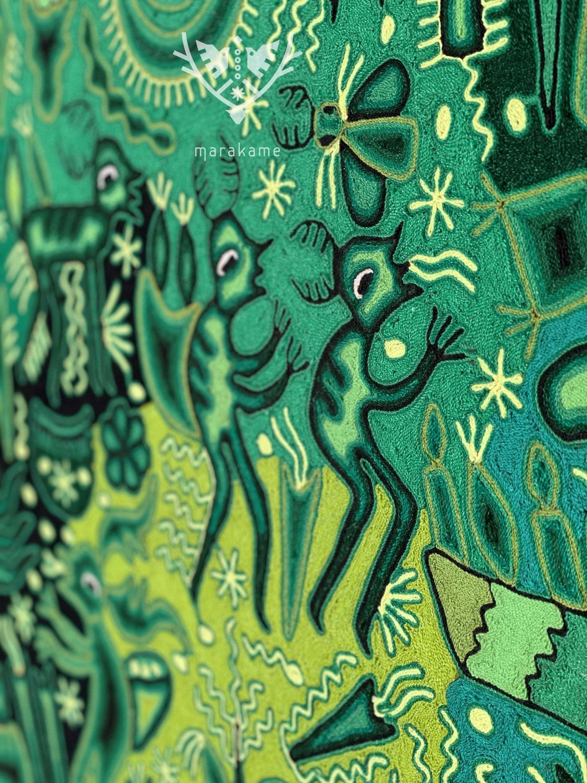 Nierika de Estambre Cuadro Huichol - Tau - 150 x 120 cm. - Arte Huichol - Marakame