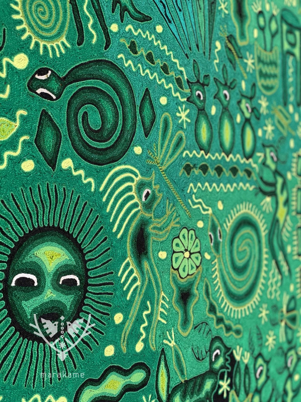 Nierika de Estambre Cuadro Huichol - Tau - 150 x 120 cm. - Arte Huichol - Marakame