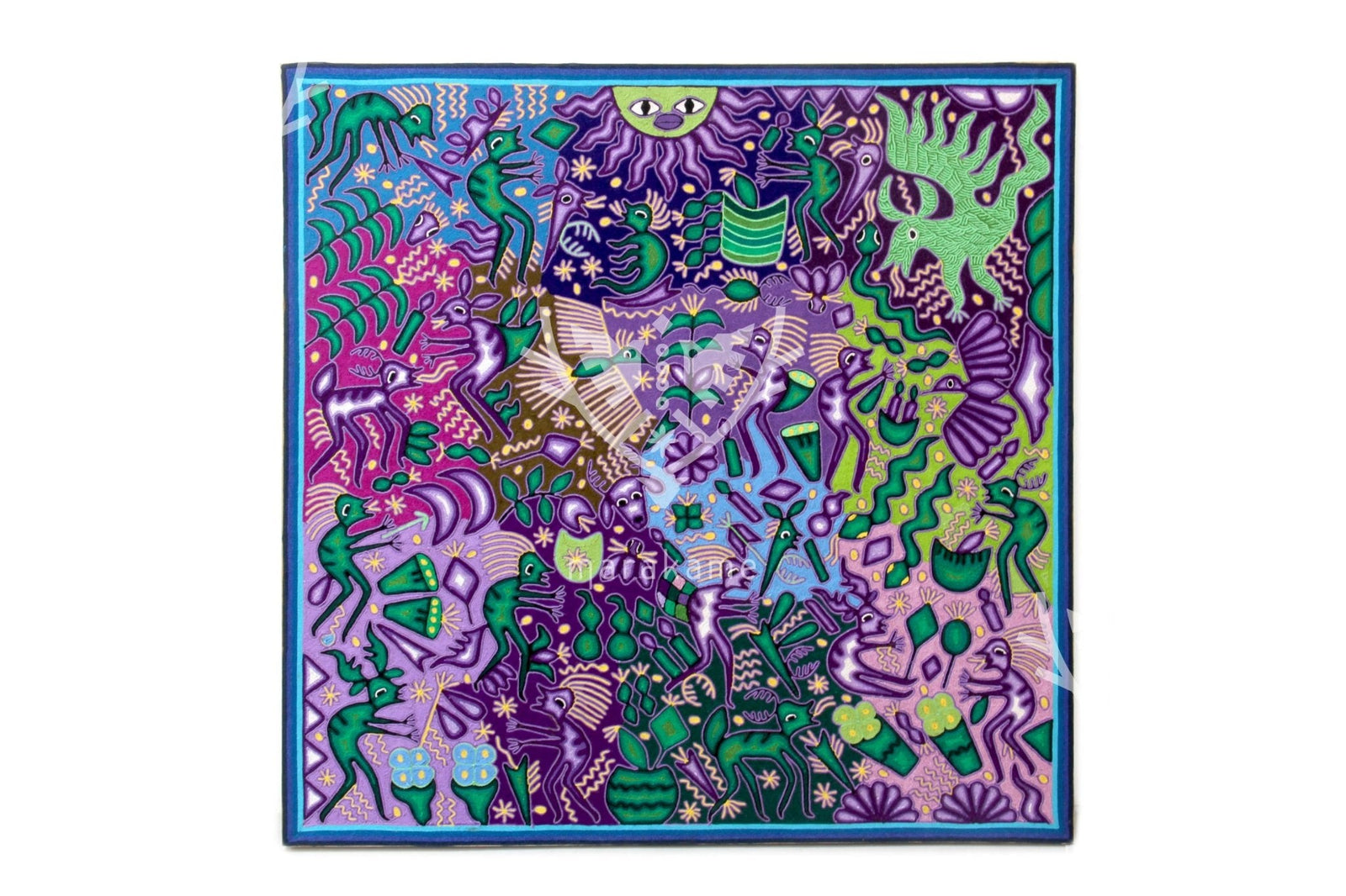 Nierika de Estambre Cuadro Huichol - Tawexika - 120 x 120 cm. - Arte Huichol - Marakame