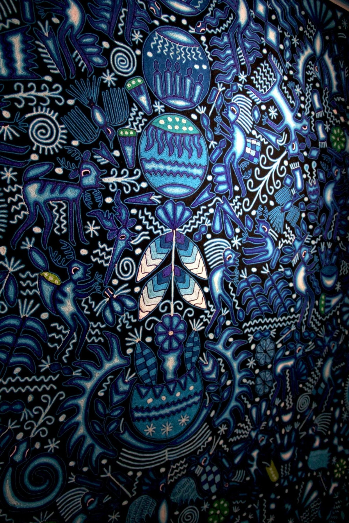 Nierika de Estambre Cuadro Huichol - Xukuri - 200 x 200 cm. - Arte Huichol - Marakame