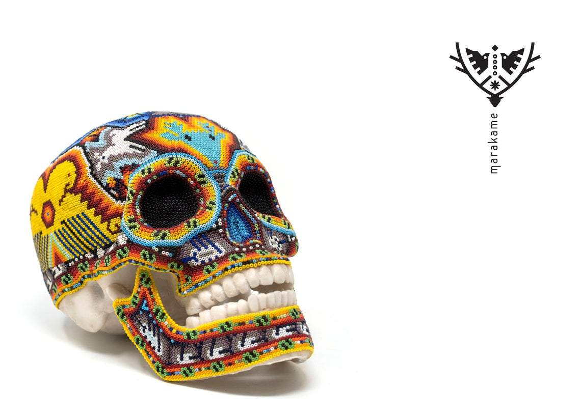 Calavera Huichol - Aztlan II - Arte Huichol - Marakame
