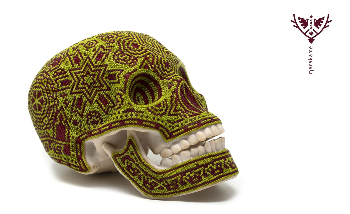 Calavera Huichol - Ewi - Arte Huichol - Marakame