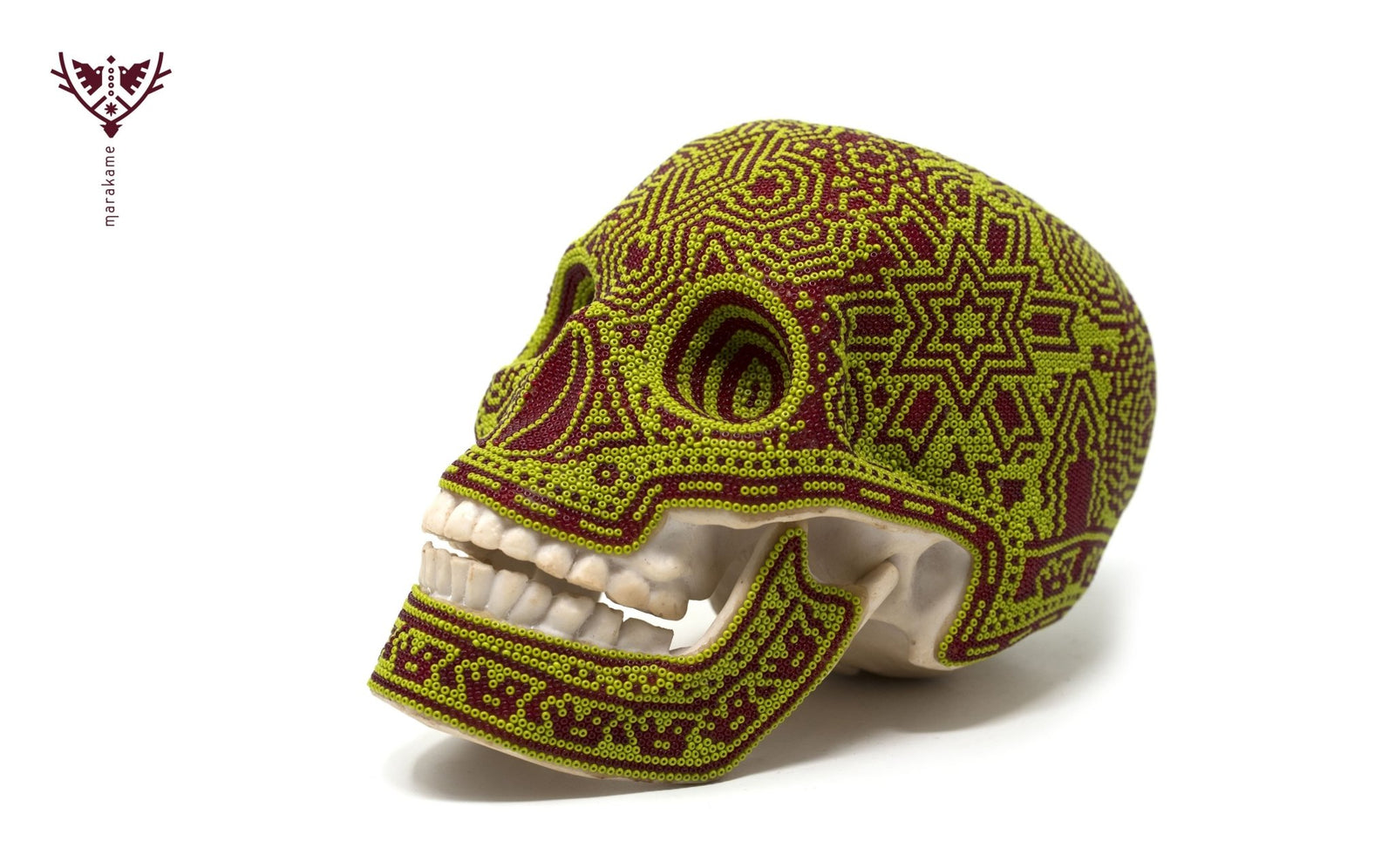 Calavera Huichol - Ewi - Arte Huichol - Marakame