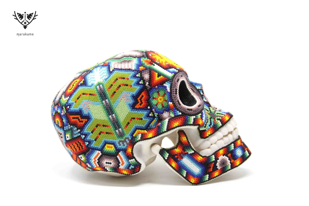 Calavera Huichol - Karimugy - Arte Huichol - Marakame