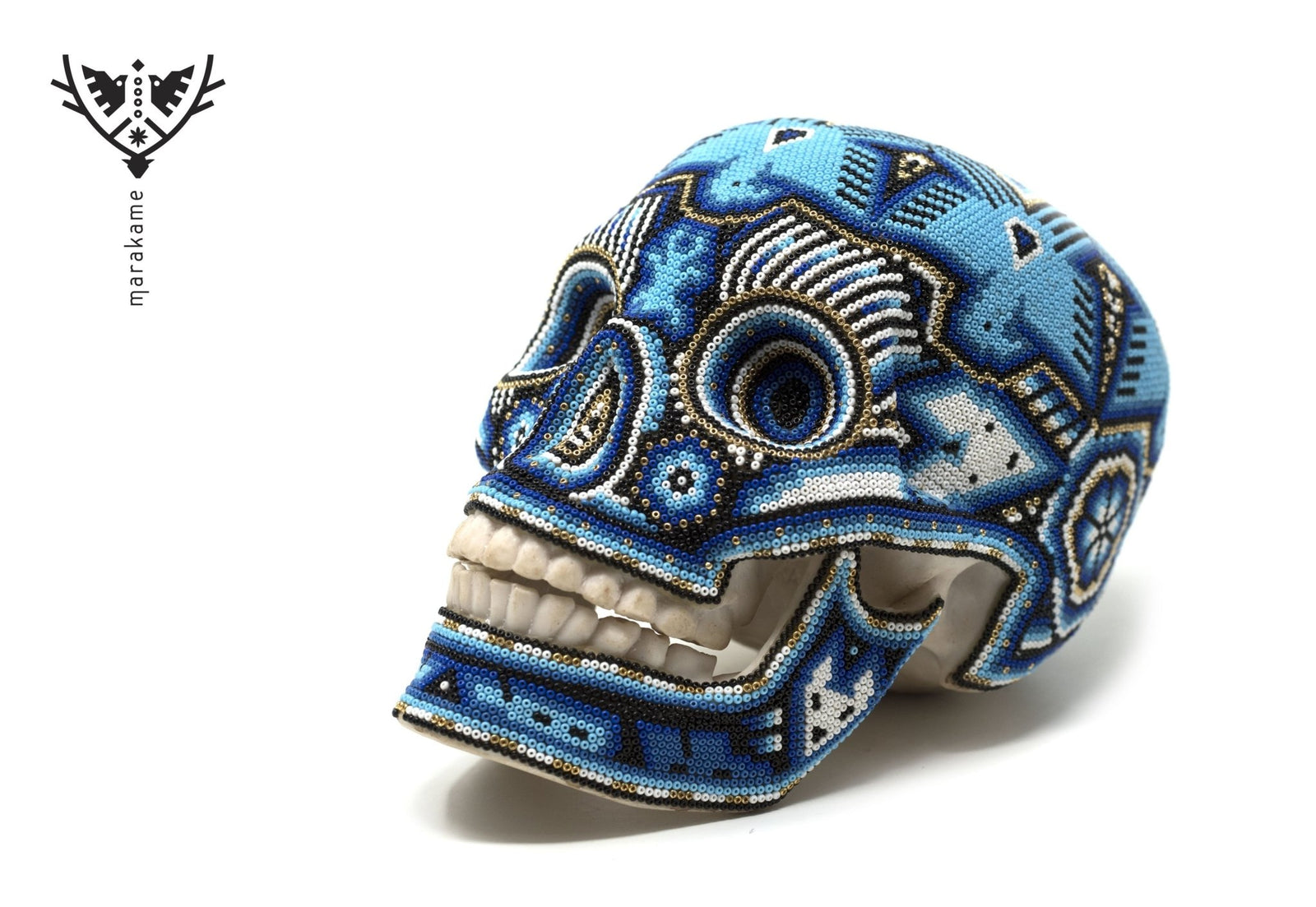 Calavera Huichol - Tayau - Arte Huichol - Marakame