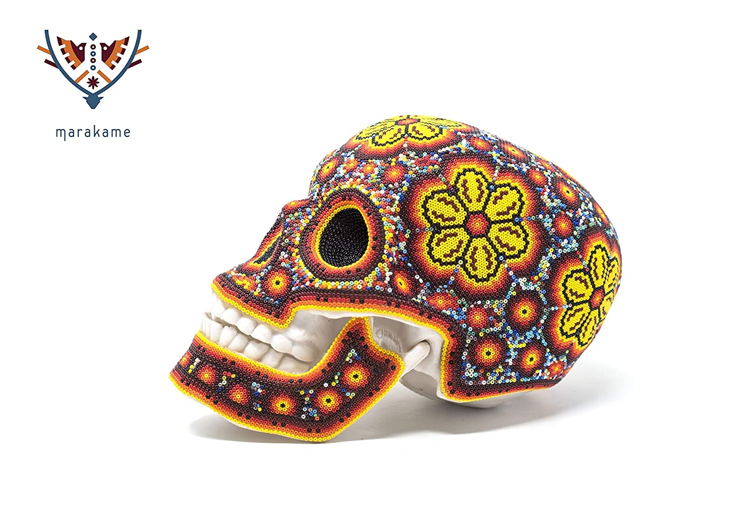 Calavera Huichol - Tuutú Tatewari - Arte Huichol - Marakame