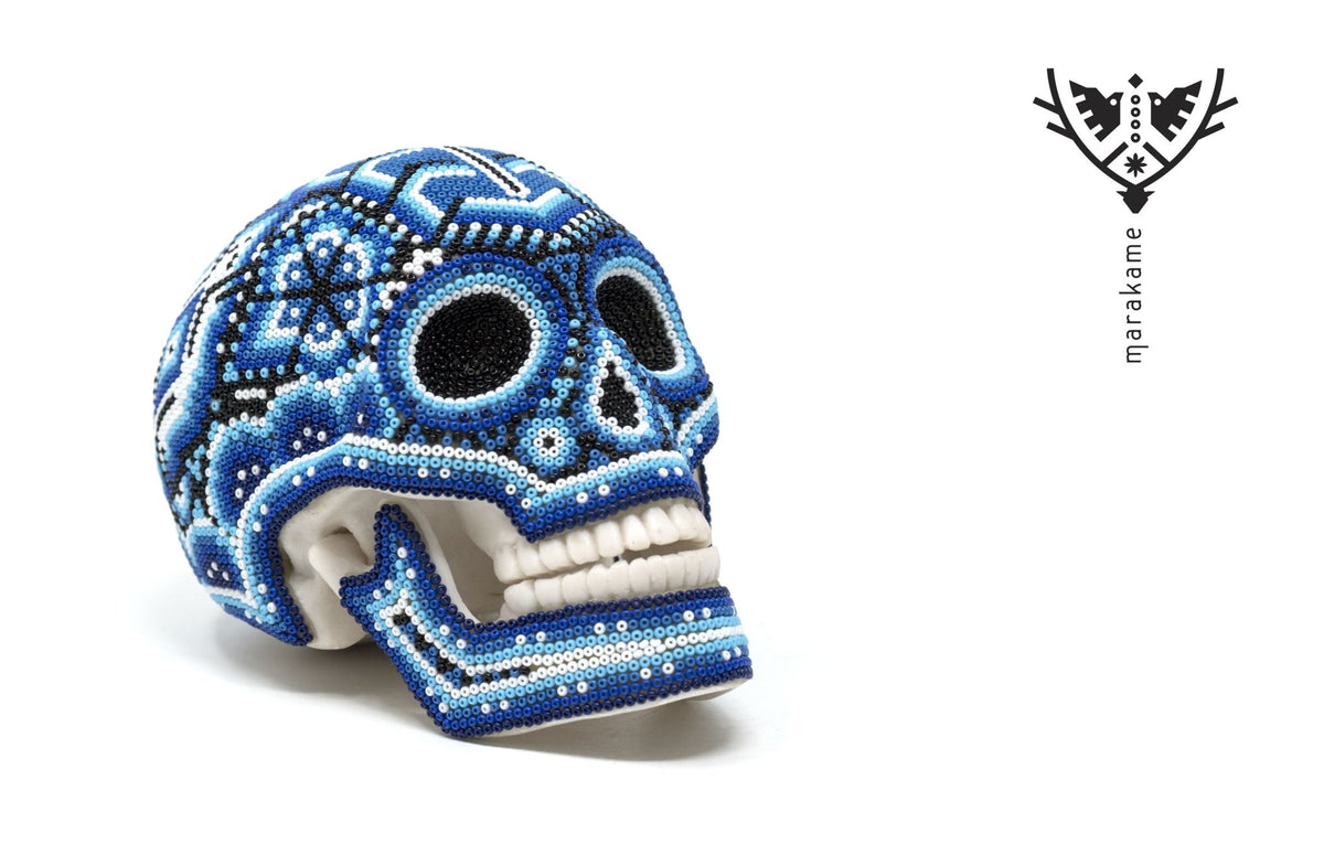 Calaverita Huichol - &quot;Ewi Hiku&quot; - Arte Huichol - Marakame