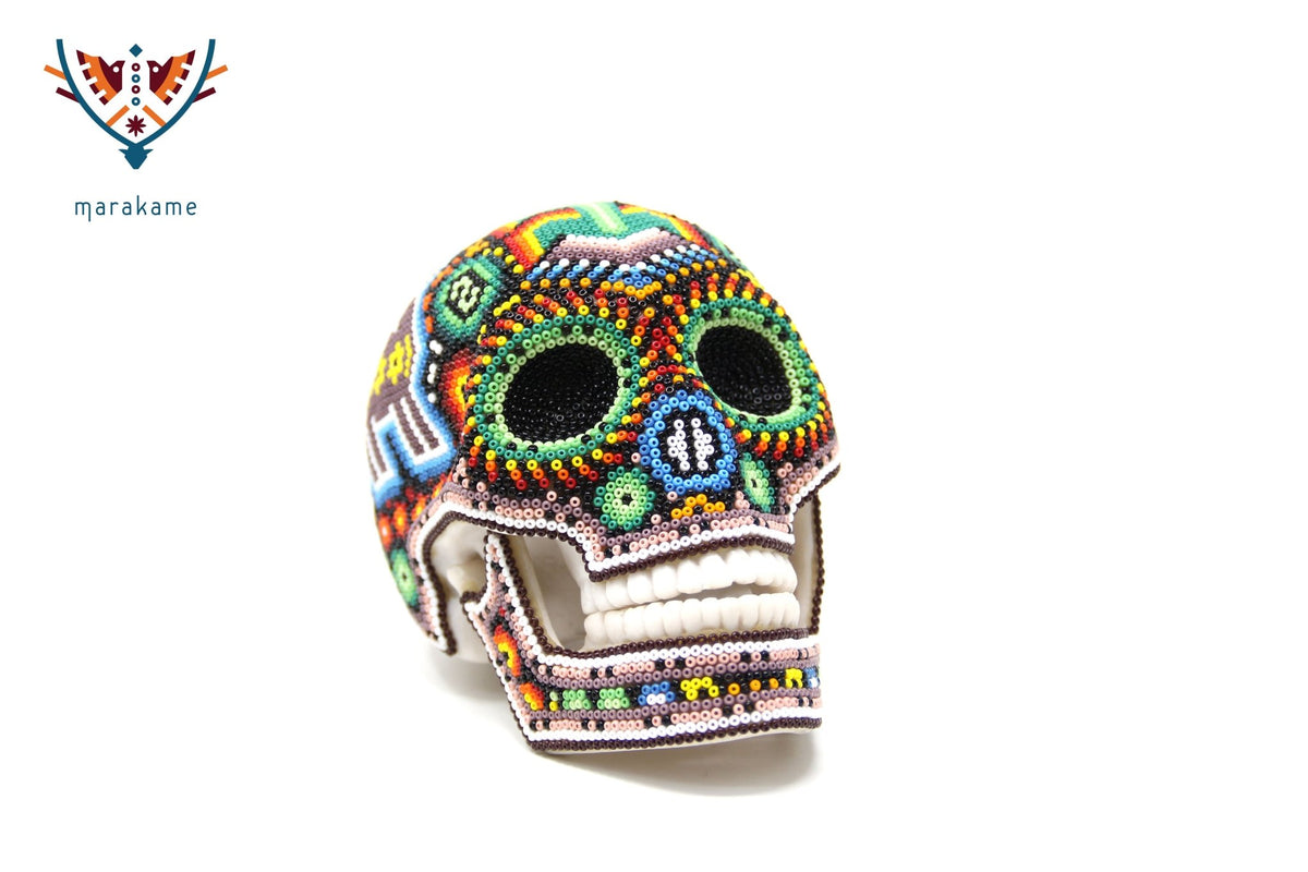 Calaverita Huichol - &quot;Metsa IV&quot; - Arte Huichol - Marakame