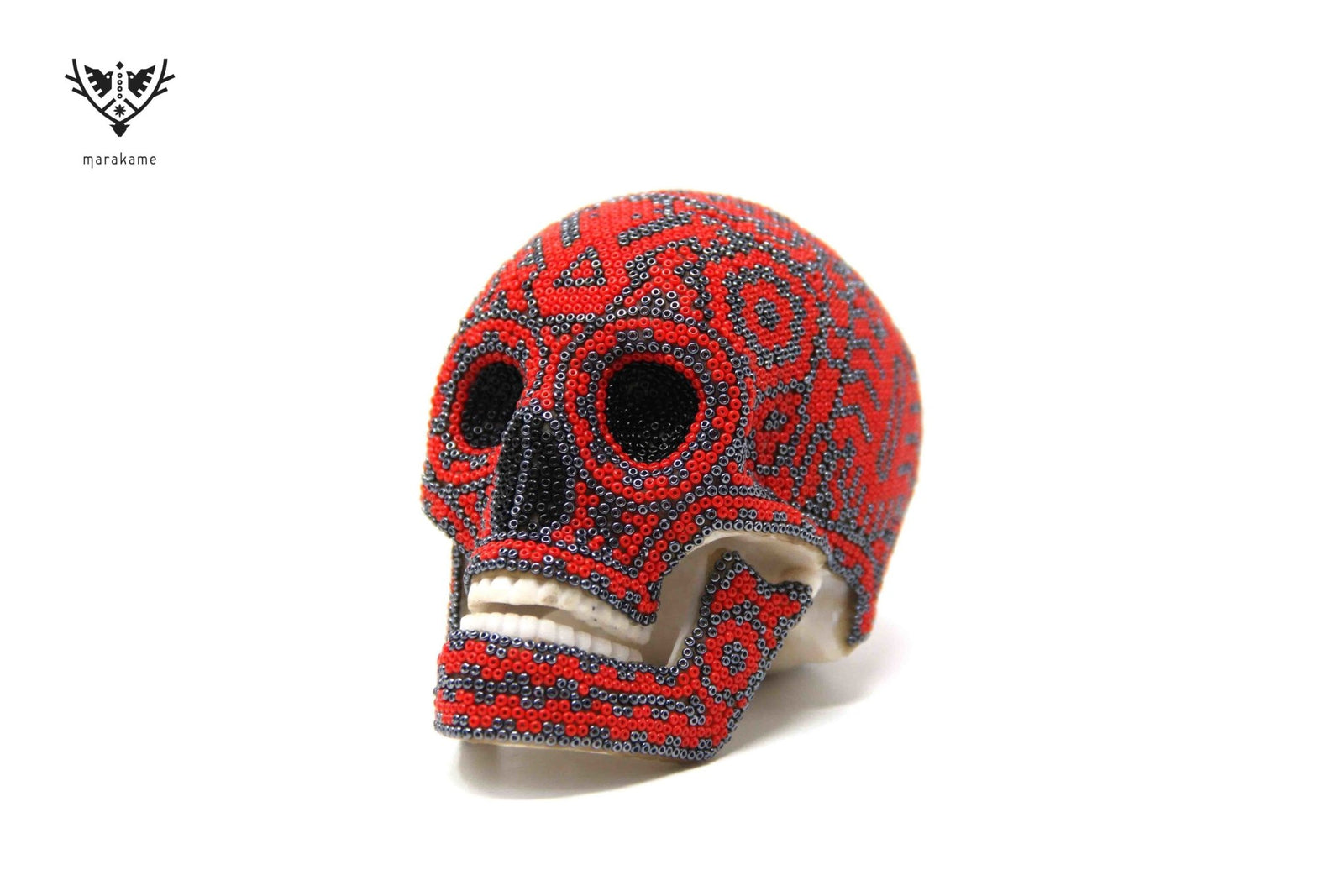Calaverita Huichol Mini - "Imukui 12" - Arte Huichol - Marakame