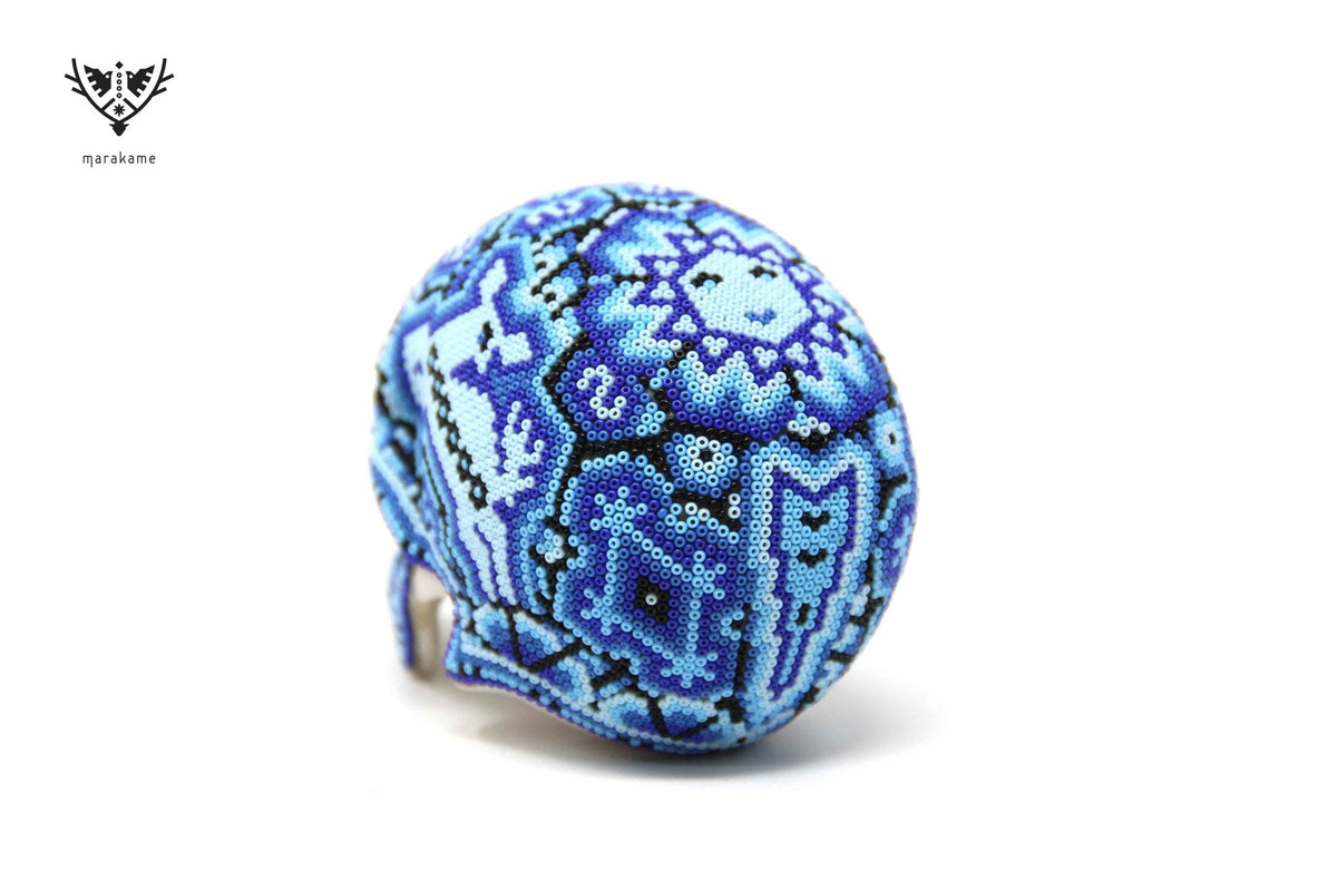 Calaverita Huichol Mini - &quot;Imukui 4&quot; - Arte Huichol - Marakame
