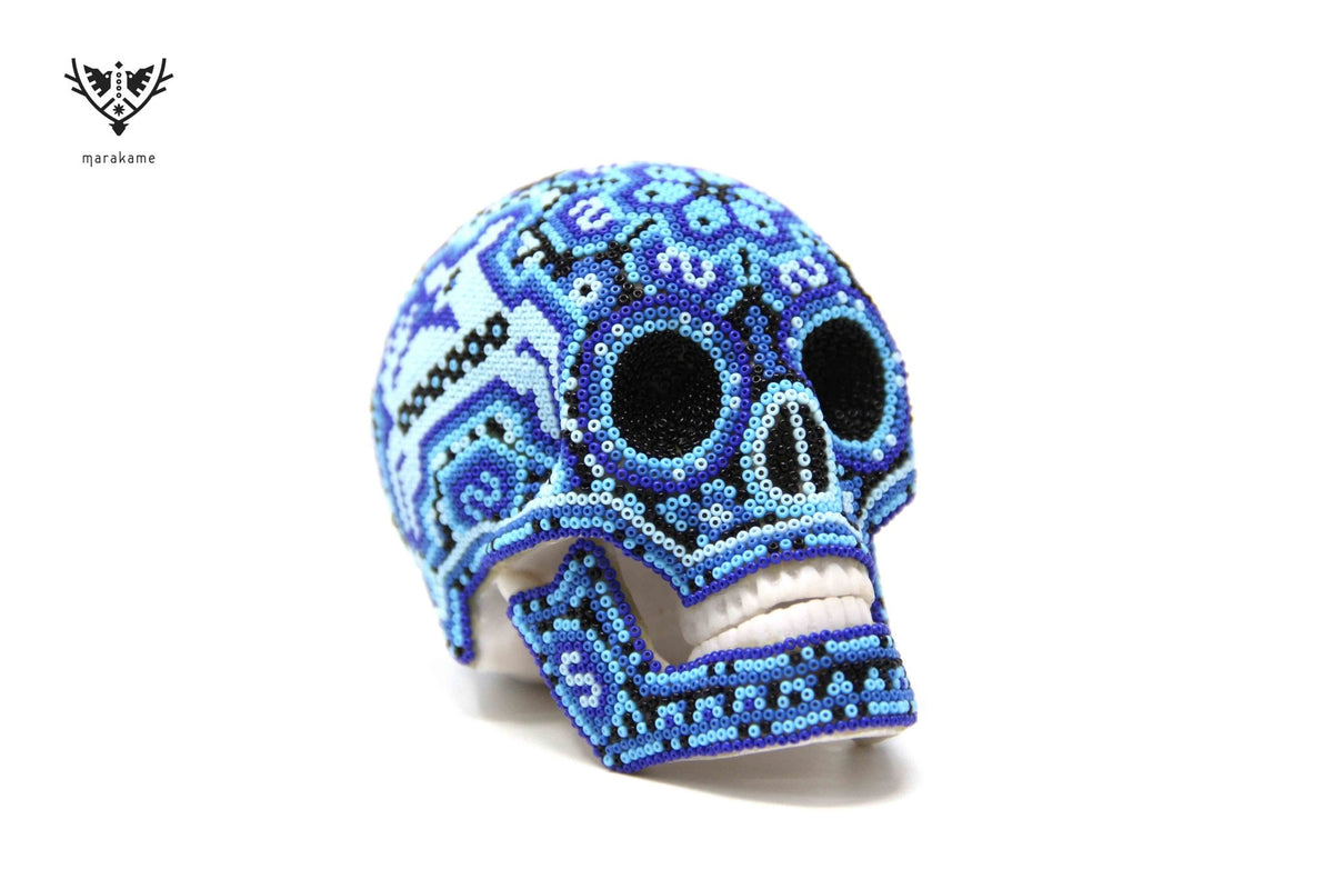 Calaverita Huichol Mini - &quot;Imukui 4&quot; - Arte Huichol - Marakame
