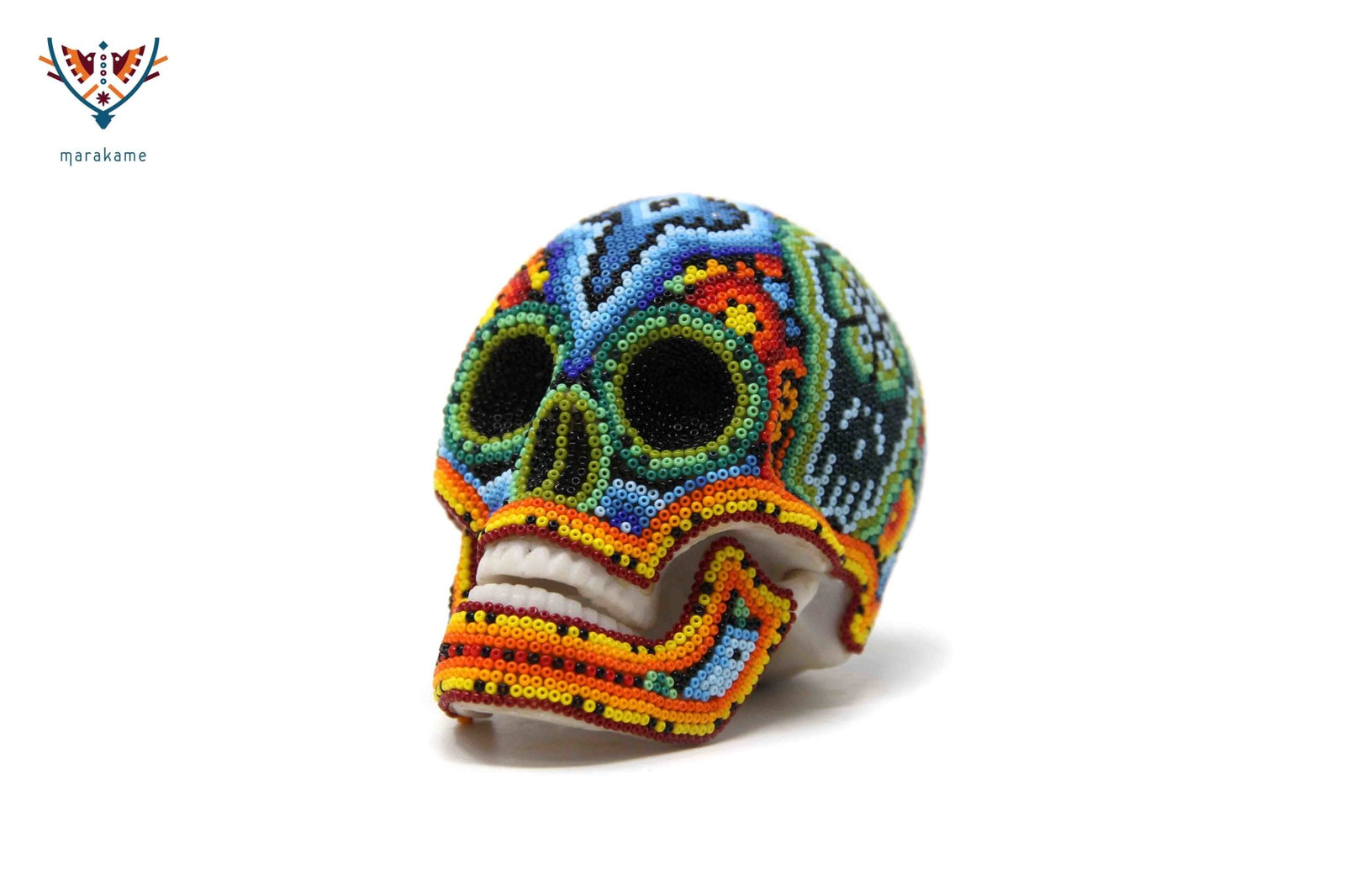 Calaverita Huichol Mini - Wa x+rikiya III - Arte Huichol - Marakame