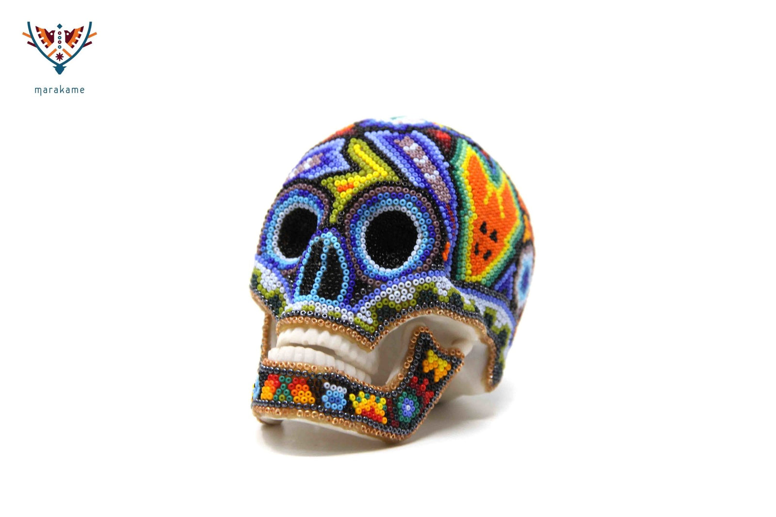 Calaverita Huichol Mini - Wa x+rikiya V - Arte Huichol - Marakame