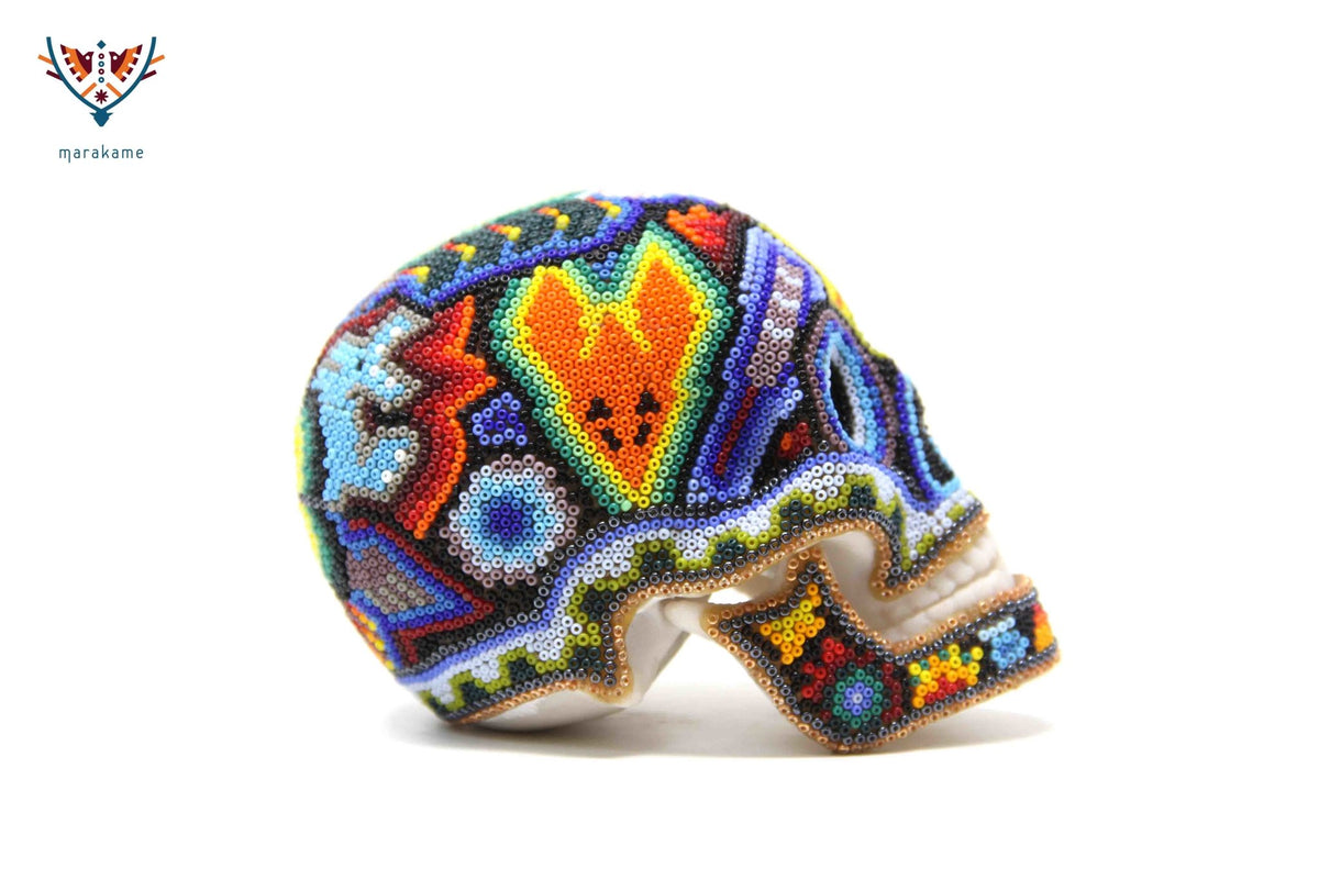 Calaverita Huichol Mini - Wa x+rikiya V - Arte Huichol - Marakame