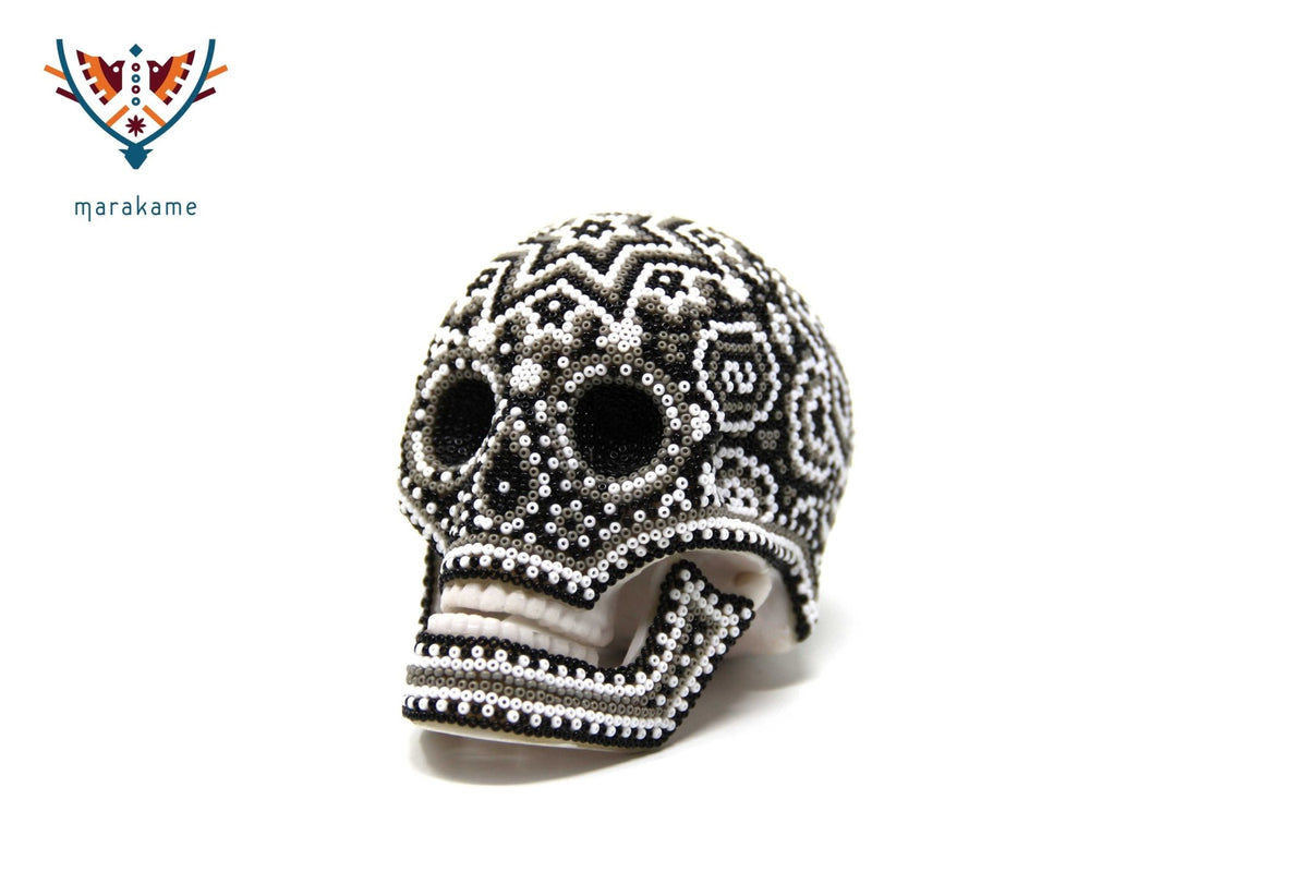 Calaverita Huichol Mini - &quot;Yumutame I&quot; - Arte Huichol - Marakame