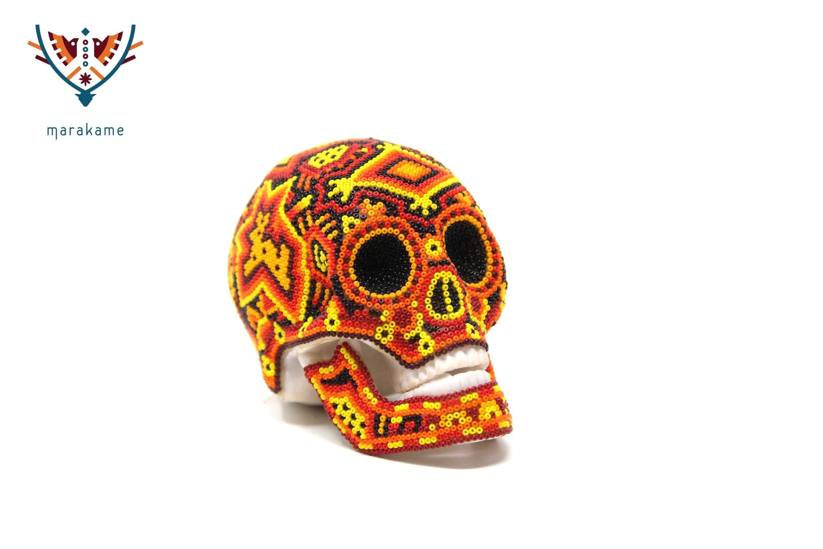 Calaverita Huichol Mini - "Yumutame III" - Arte Huichol - Marakame