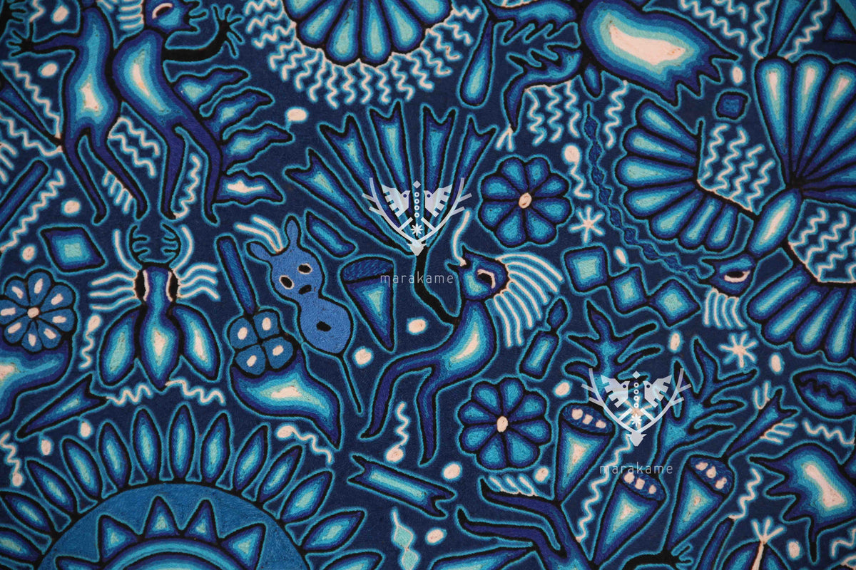 Nierika de Estambre Círculo Huichol - Tau - 120 cm. de diámetro