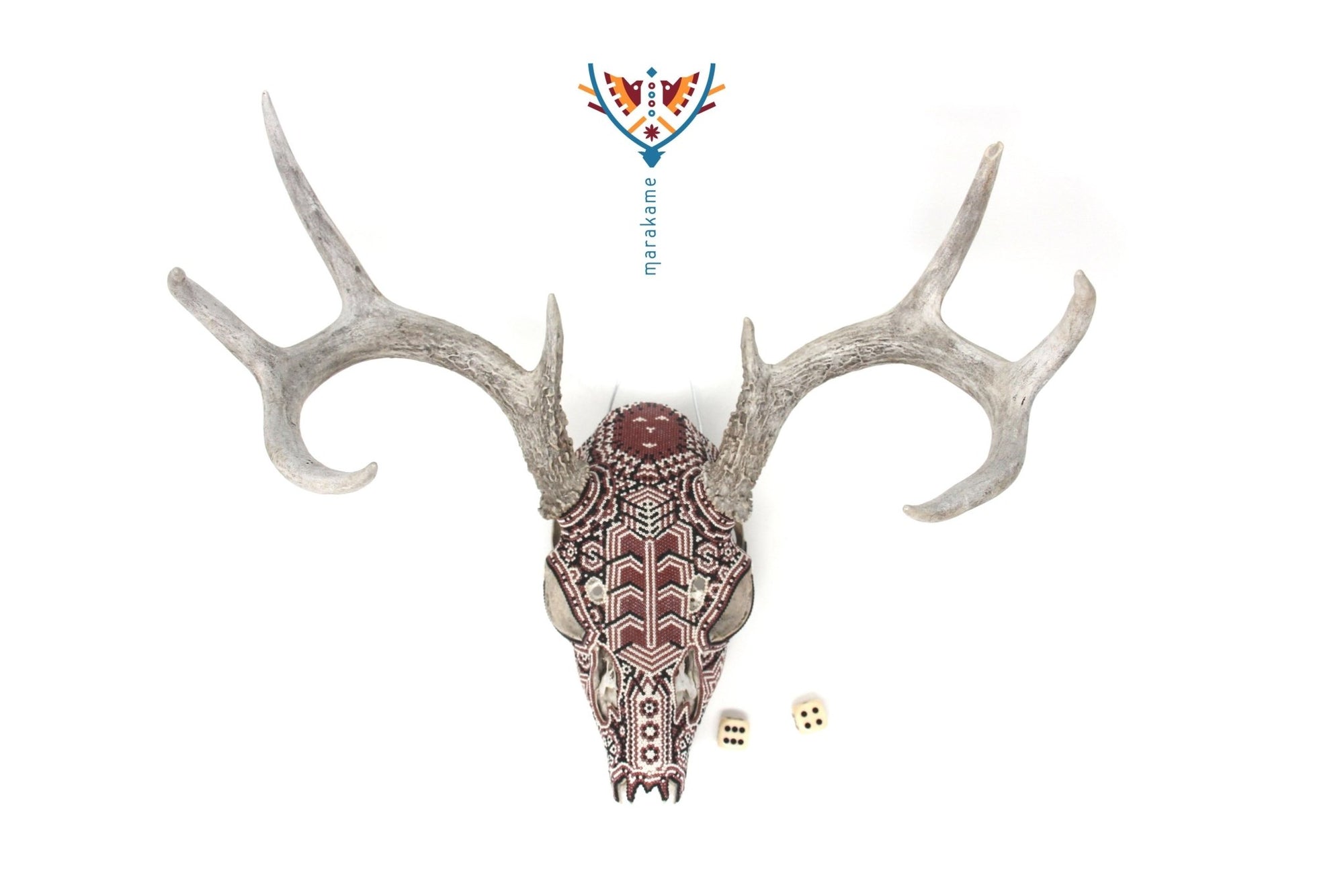 Cráneo de Venado Huichol -"Hakamaiweme" - Arte Huichol - Marakame