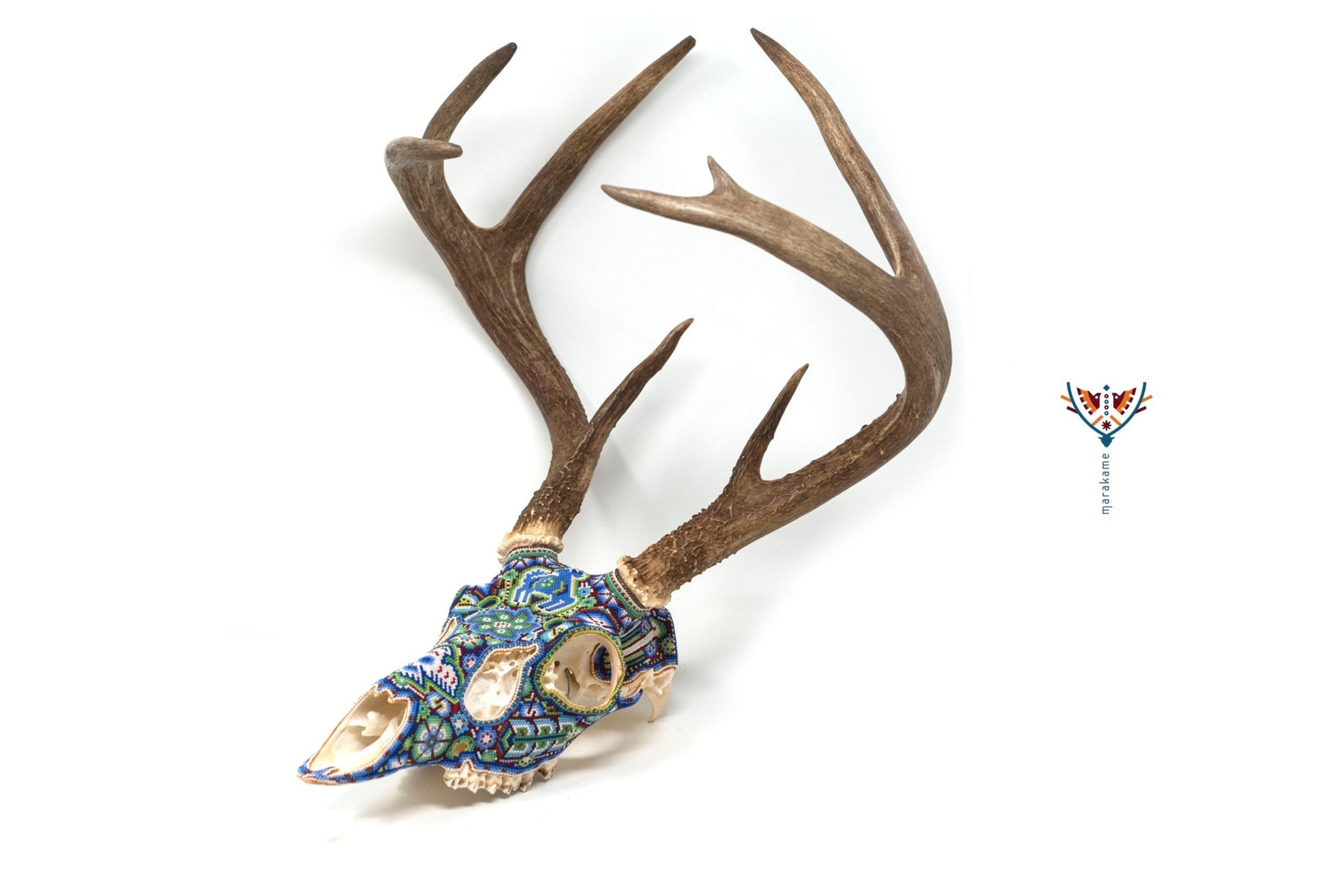 Cráneo de Venado Huichol -"Tsaurixika" - Arte Huichol - Marakame