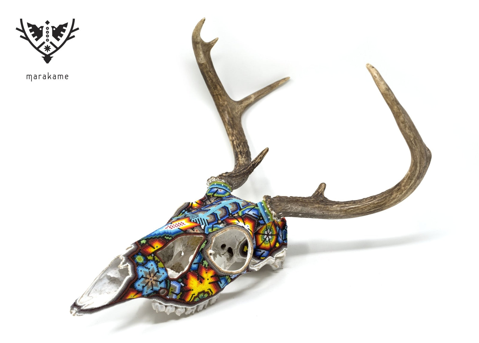 Cráneo de Venado Huichol -"Tseriakame" - Arte Huichol - Marakame
