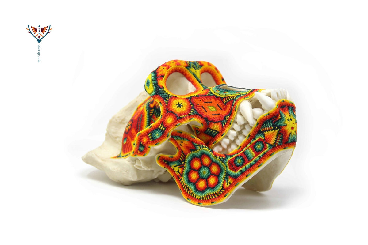 Cráneo Hiperrealista de Gorila escala real &quot;Watakame&quot; - contact for price - Arte Huichol - Marakame