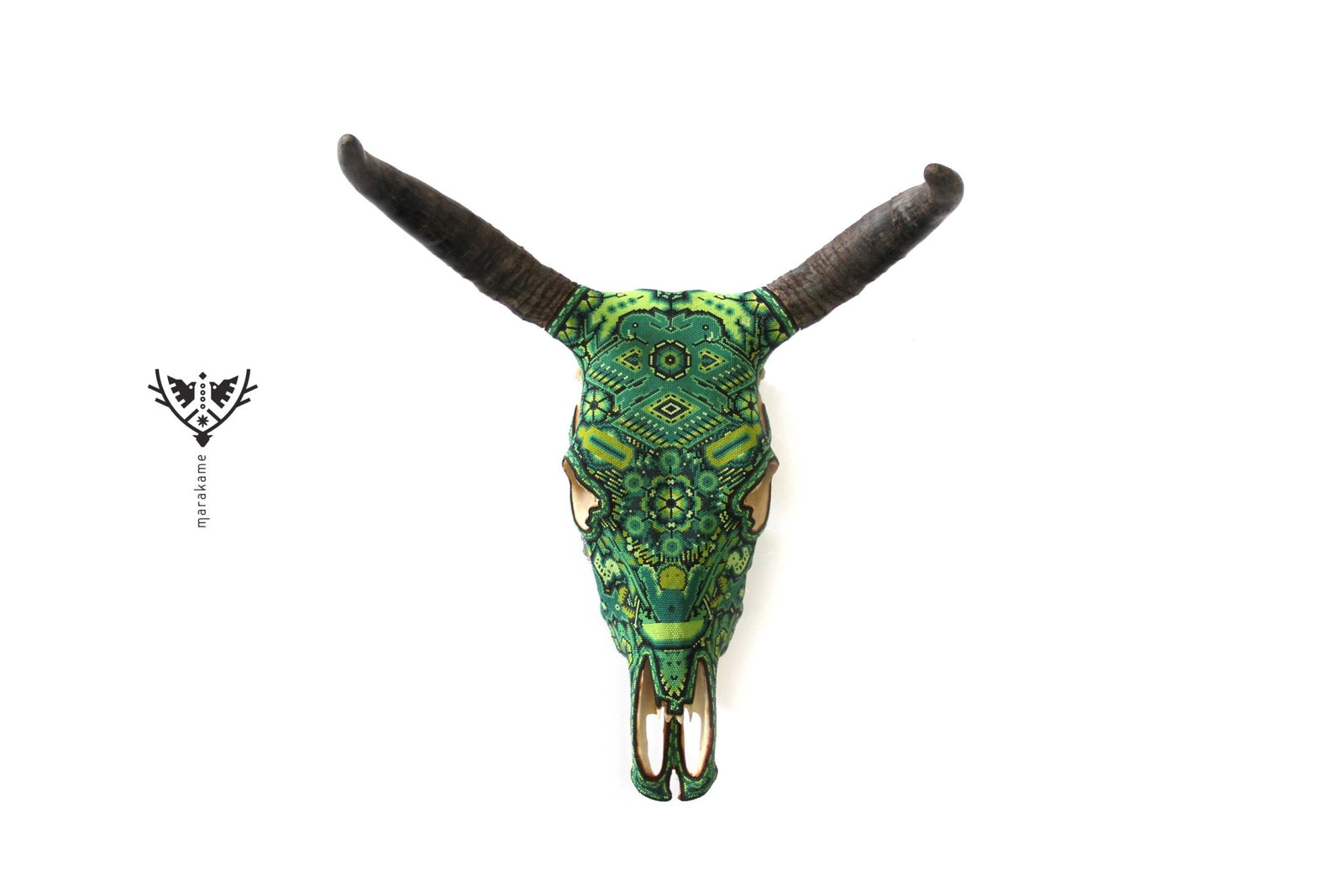 Cráneo Huichol - Hikuri Tewayari II - Arte Huichol - Marakame