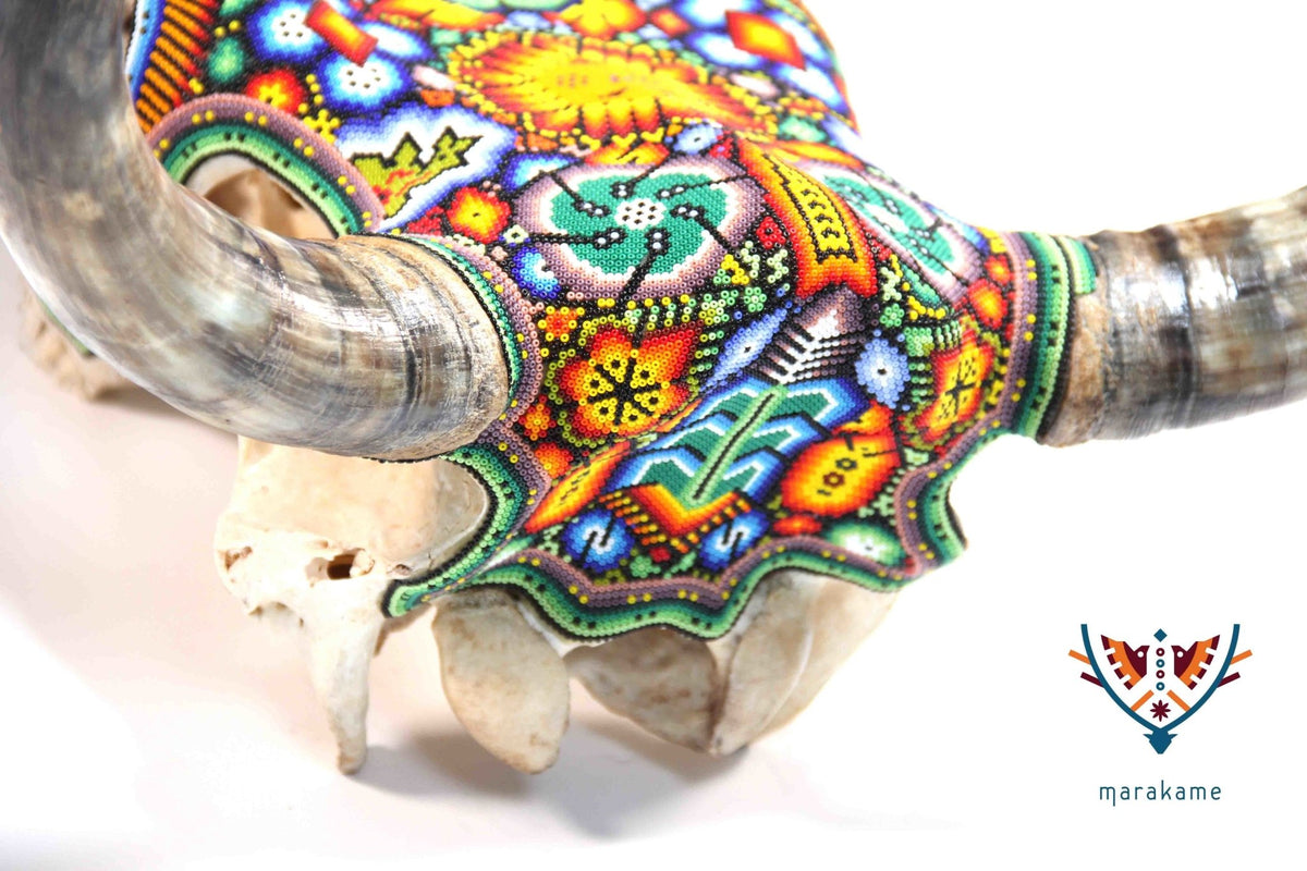 Cráneo Huichol - Nierika II - Arte Huichol - Marakame