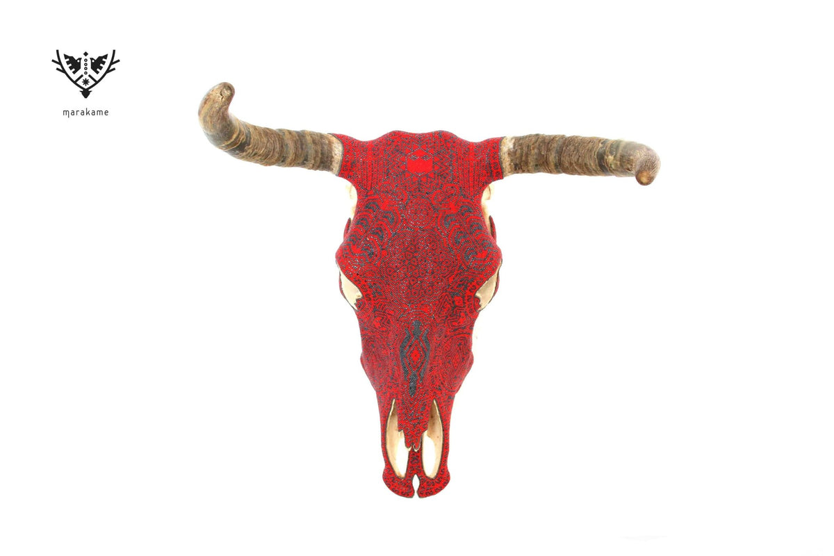 Cráneo Huichol - Tsaurixika II - Arte Huichol - Marakame