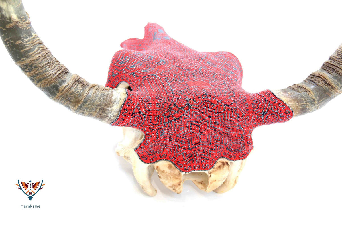 Cráneo Huichol - Tsaurixika II - Arte Huichol - Marakame