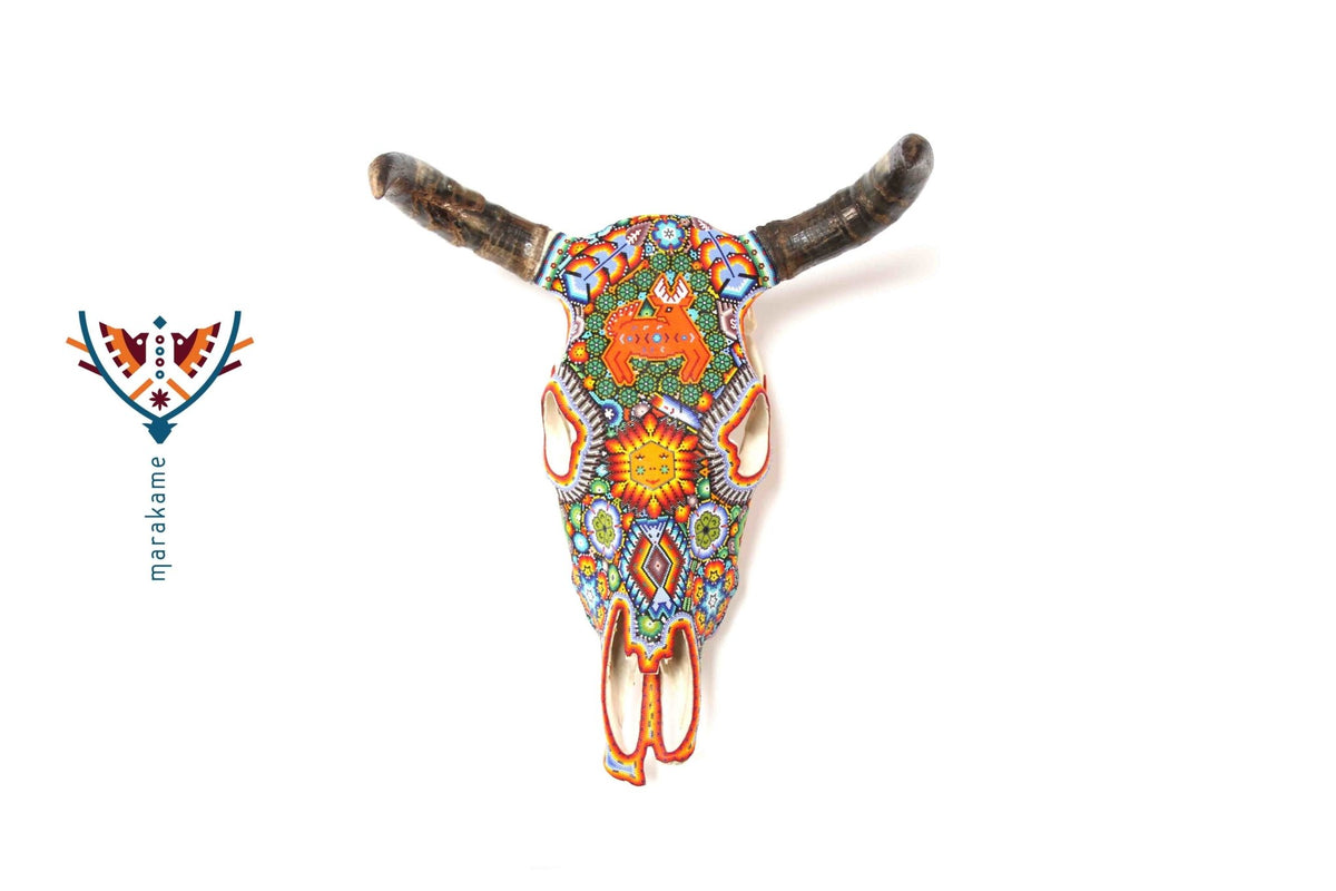 Cráneo Huichol - Xie+yari II - Arte Huichol - Marakame