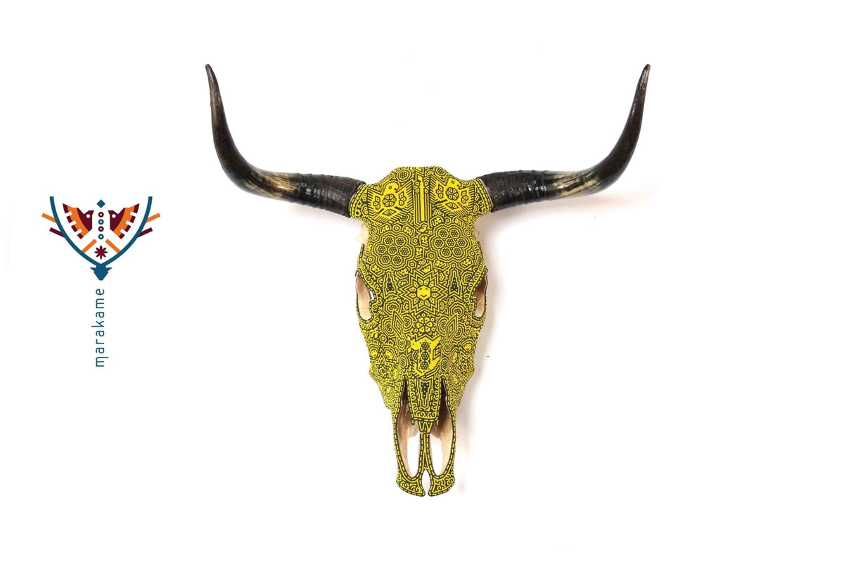 Cráneo Huichol - Xie+yari V - Arte Huichol - Marakame