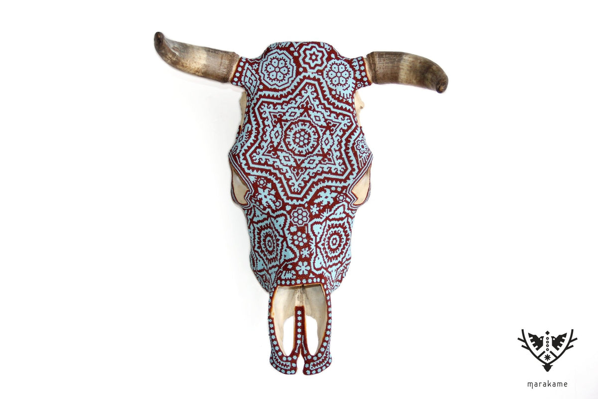 Cráneo Huichol - Xurawe Uyeyari - Arte Huichol - Marakame