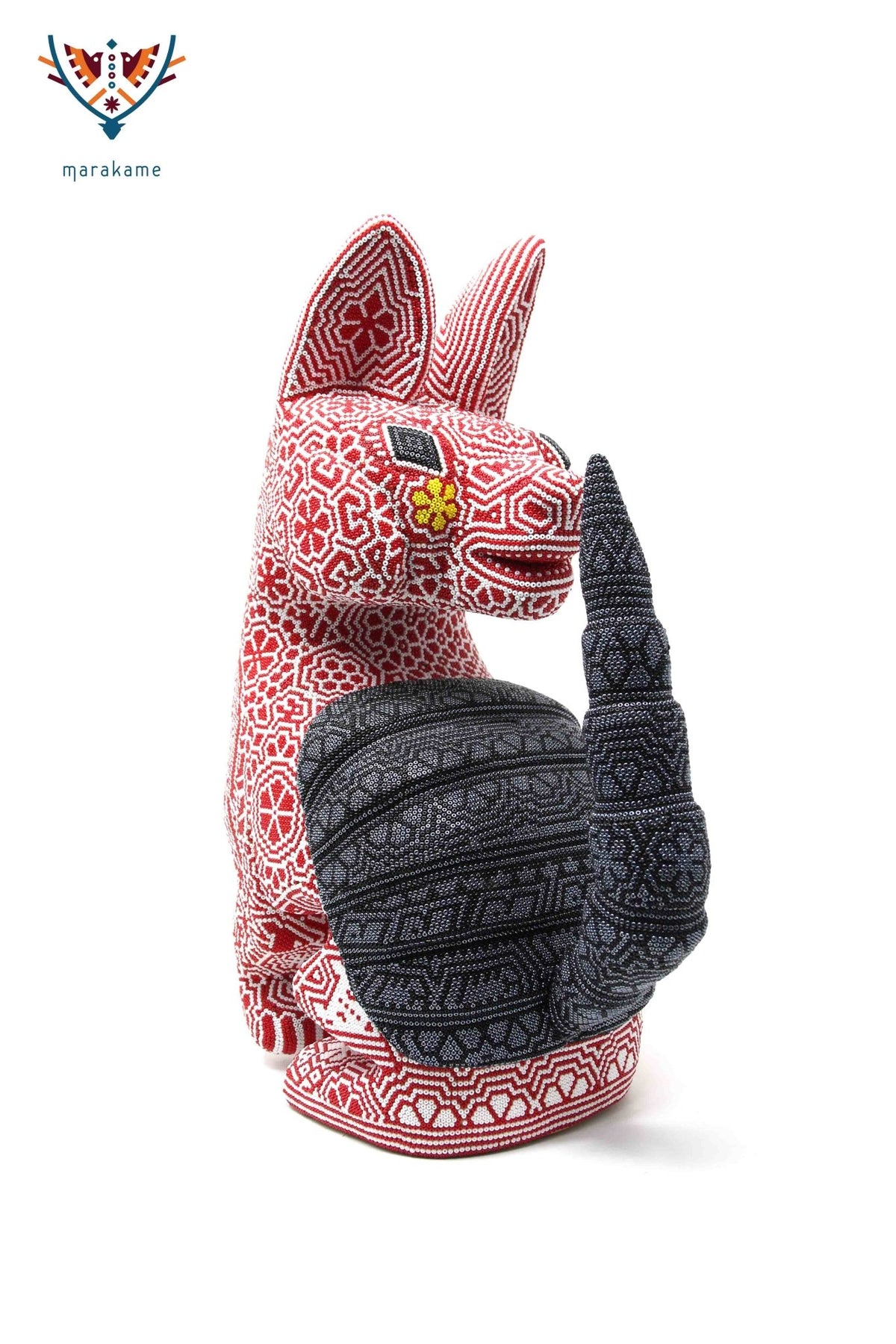 Escultura Arte Huichol - Perro armadillo - Arte Huichol - Marakame